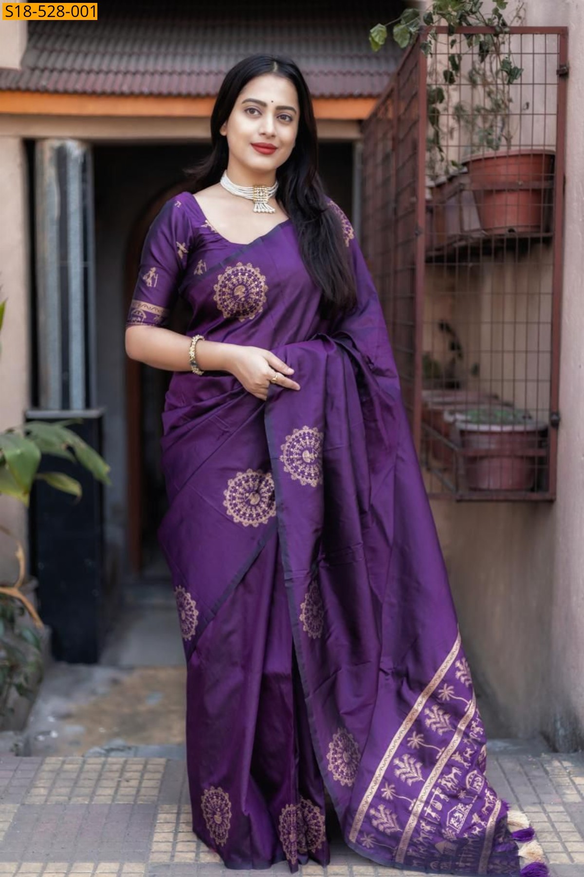 Purple Fancy Soft Silk Sarees