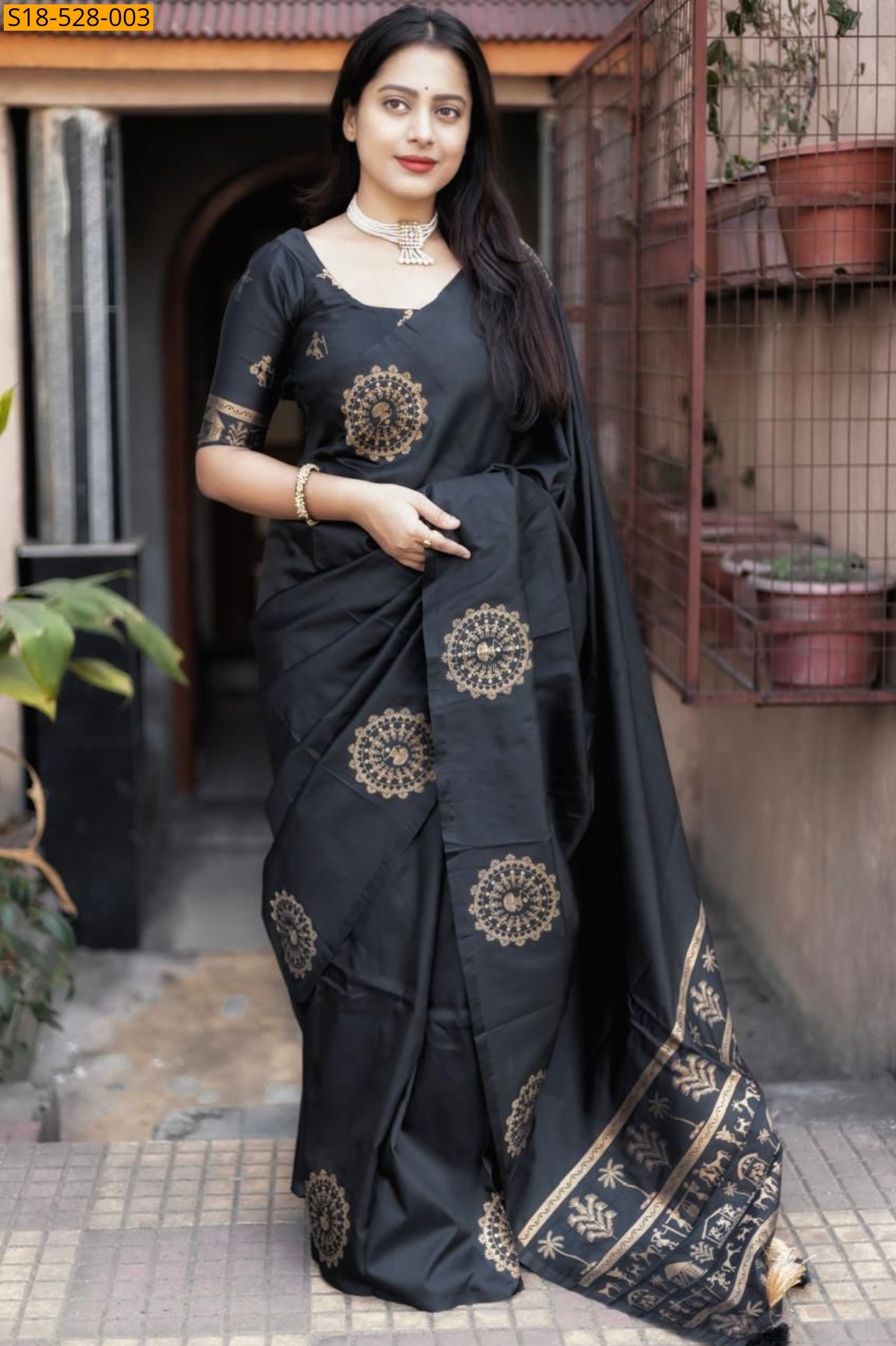 Black Fancy Soft Silk Sarees