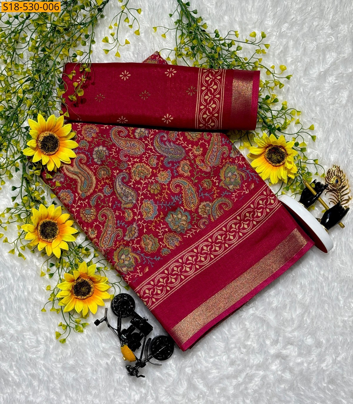 Pink Fancy Mangalagiri Mul Mul Cotton Saree