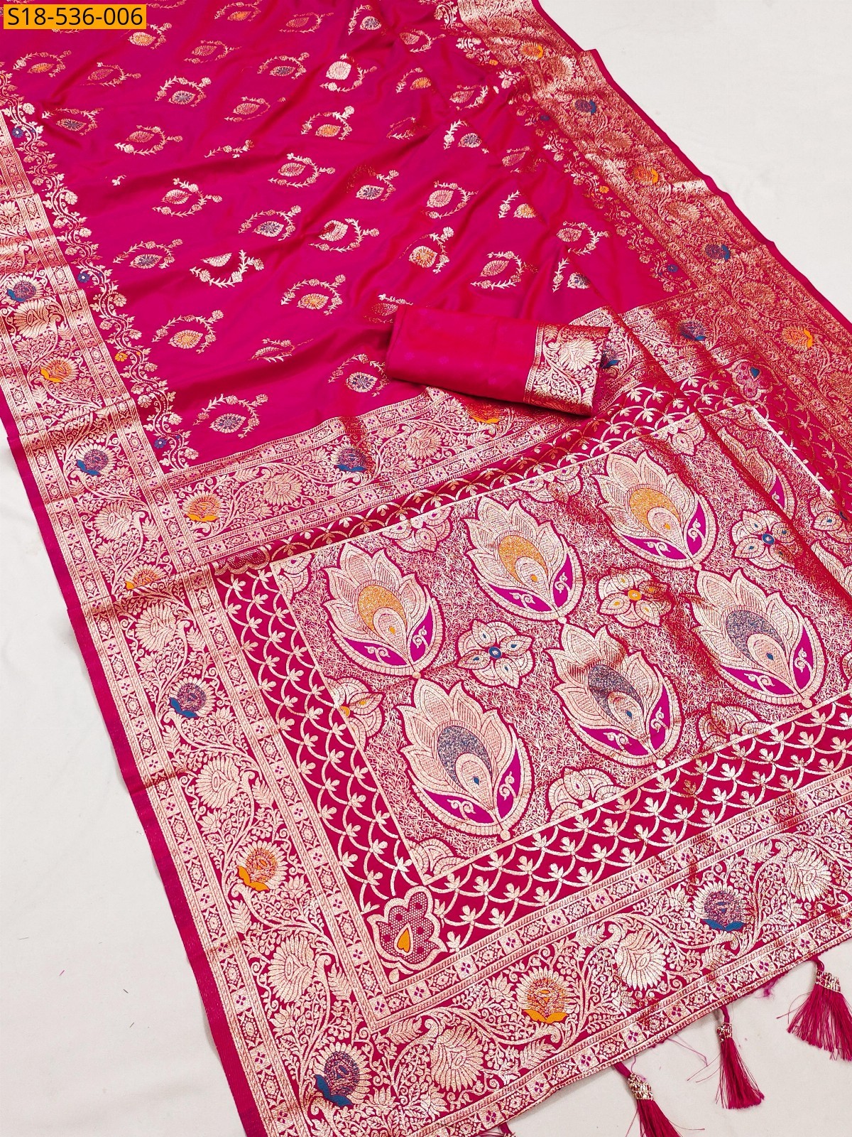 Pink Fancy Soft Banarasi silk saree