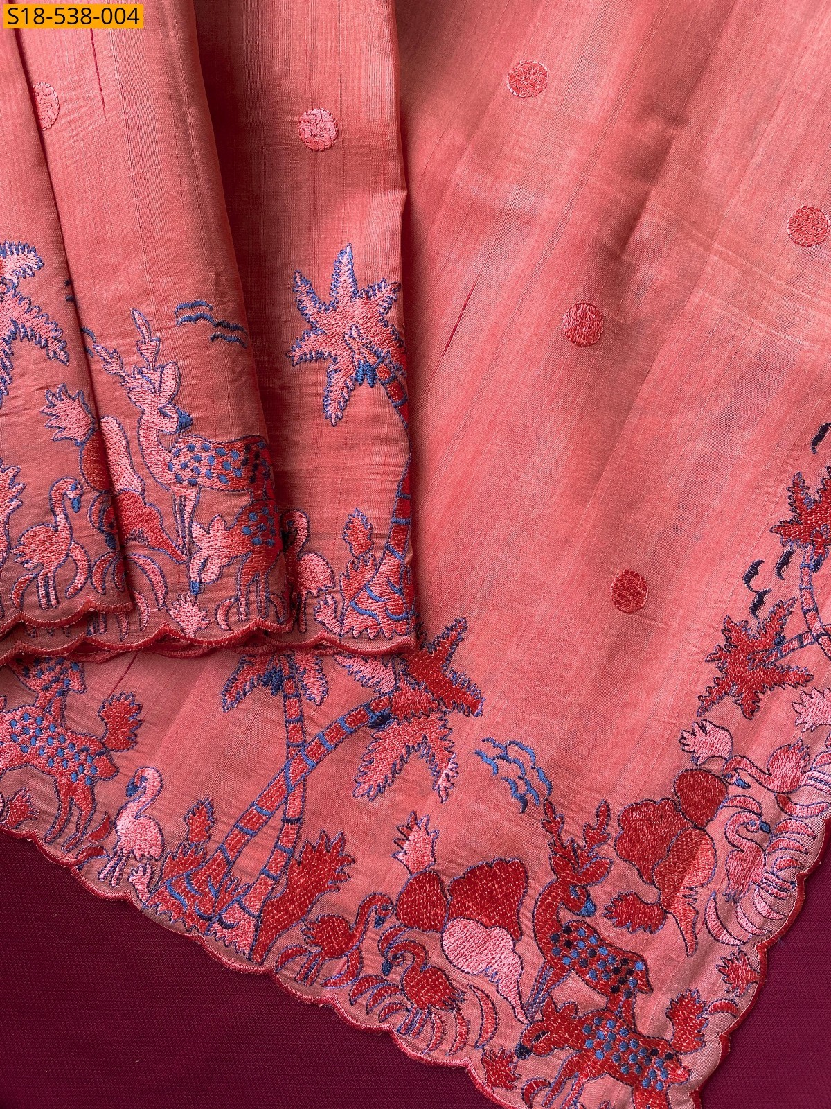 Peach Pure Matka Silk Saree