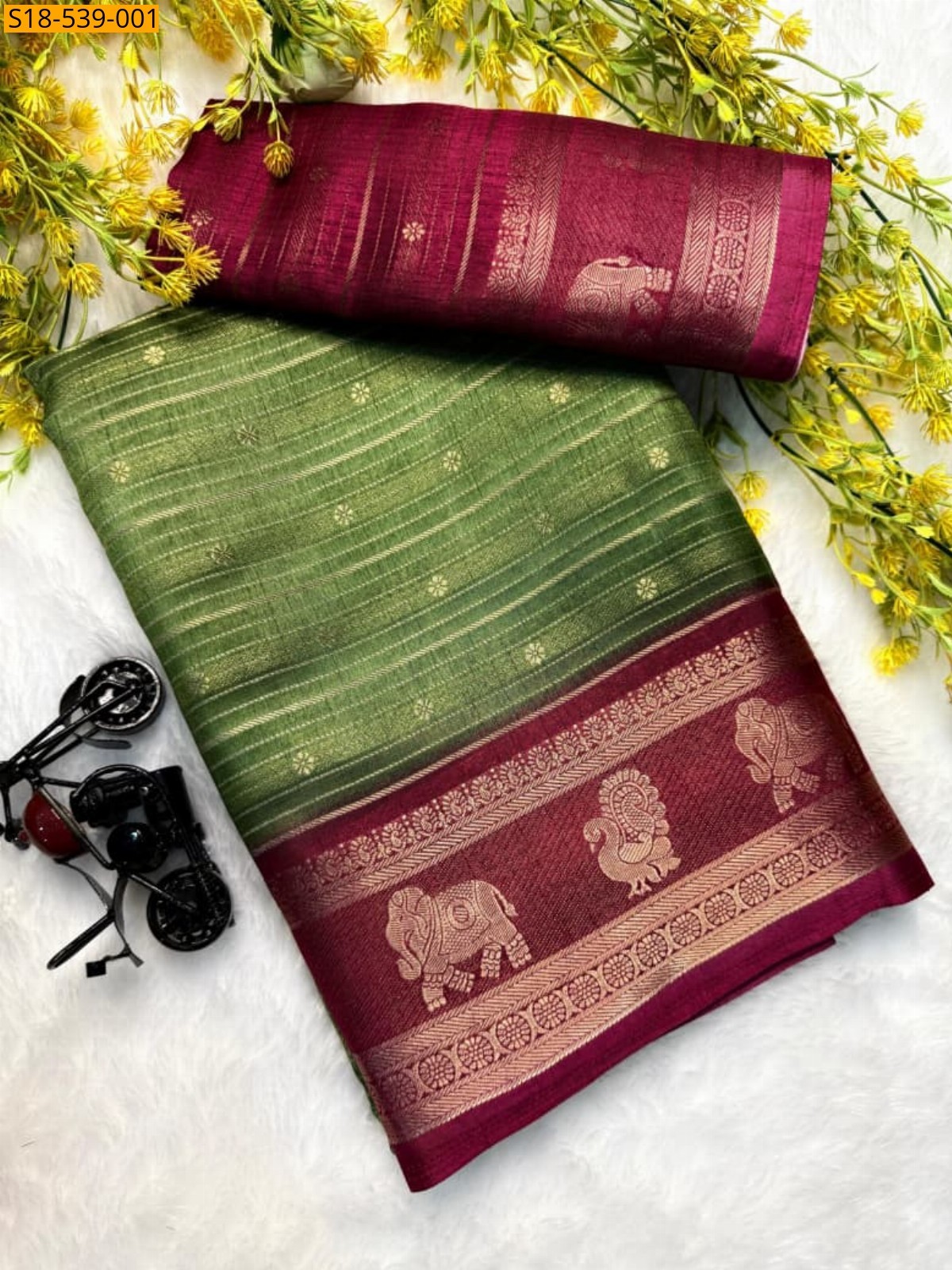Green Fancy Dola Silk Sarees 