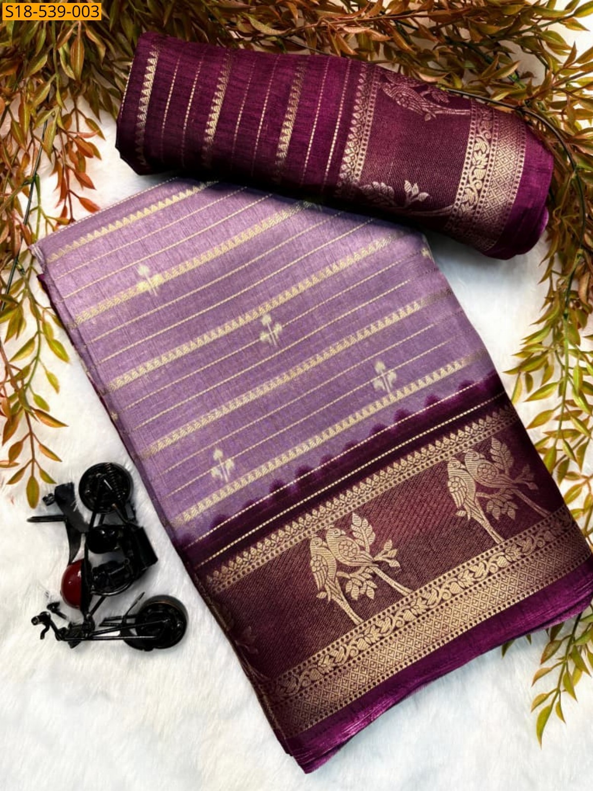 Purple Fancy Dola Silk Sarees 