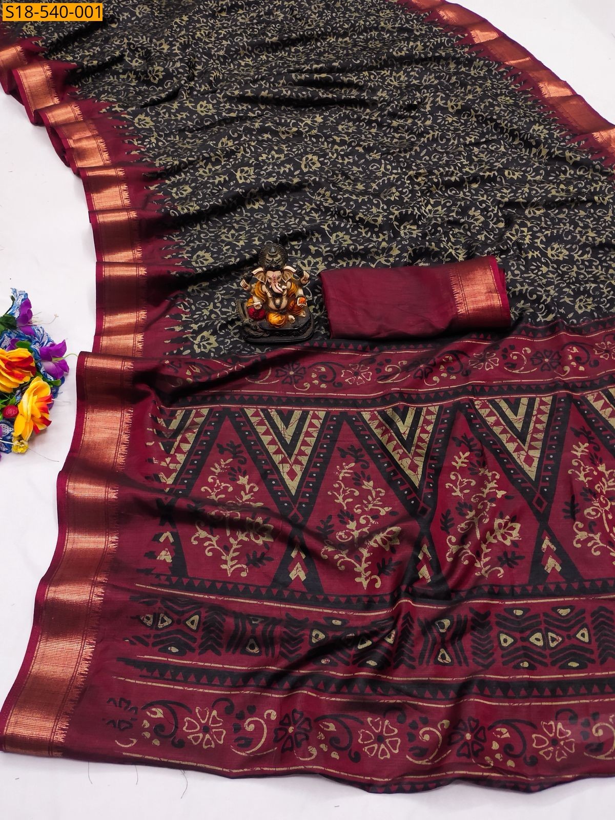 Black Fancy Dola Silk Sarees 