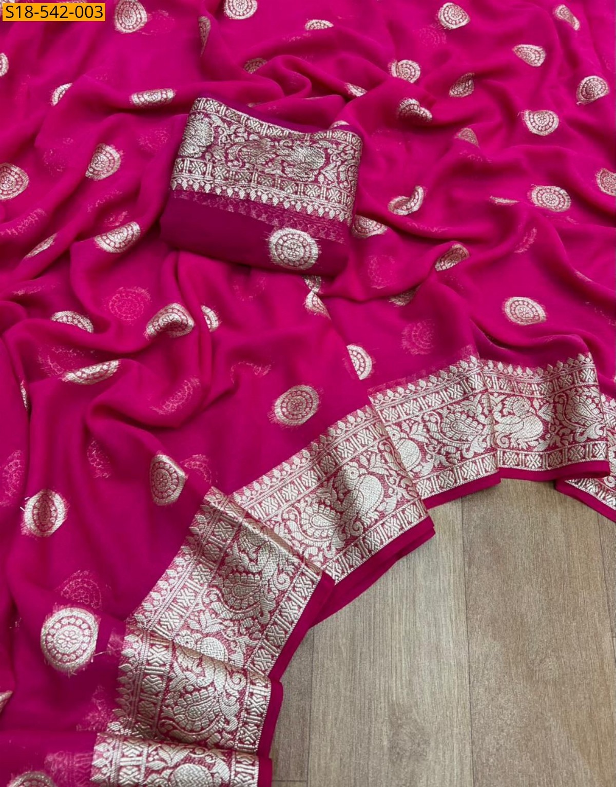 Pink Fancy Viscose Georgette Saree