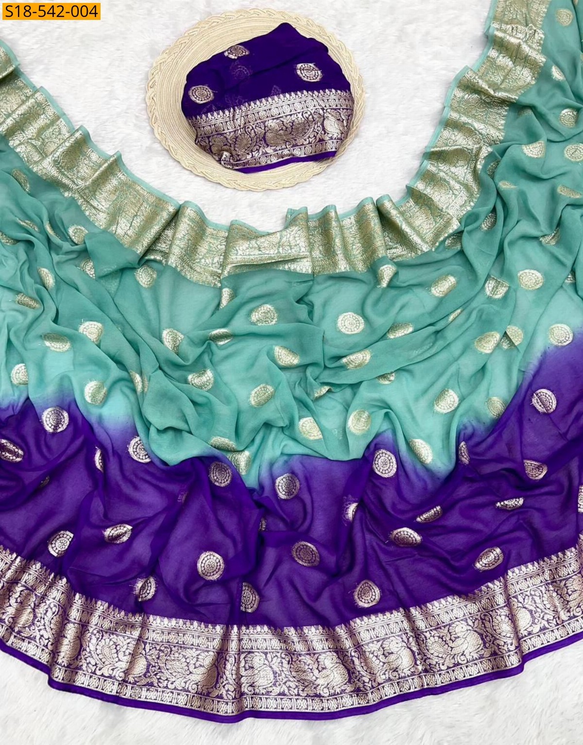 RamaGreen Fancy Viscose Georgette Saree