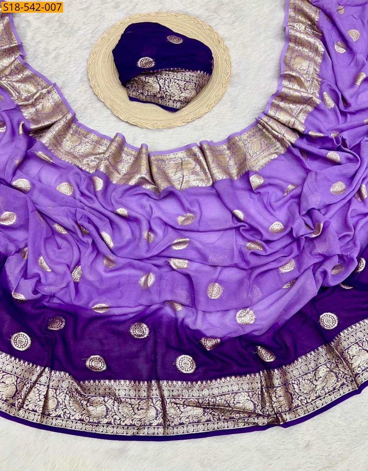 Purple Fancy Viscose Georgette Saree