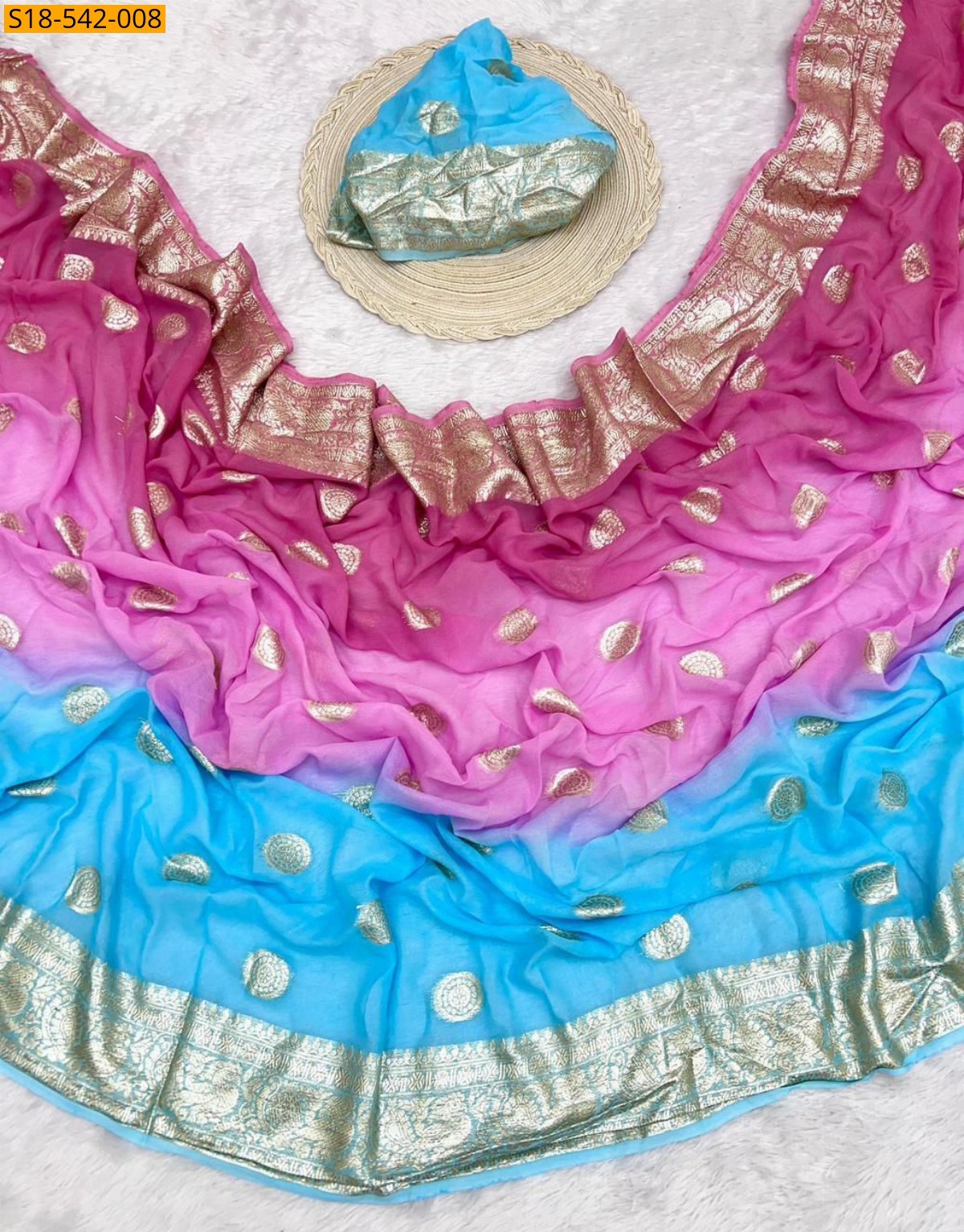 Pink Fancy Viscose Georgette Saree