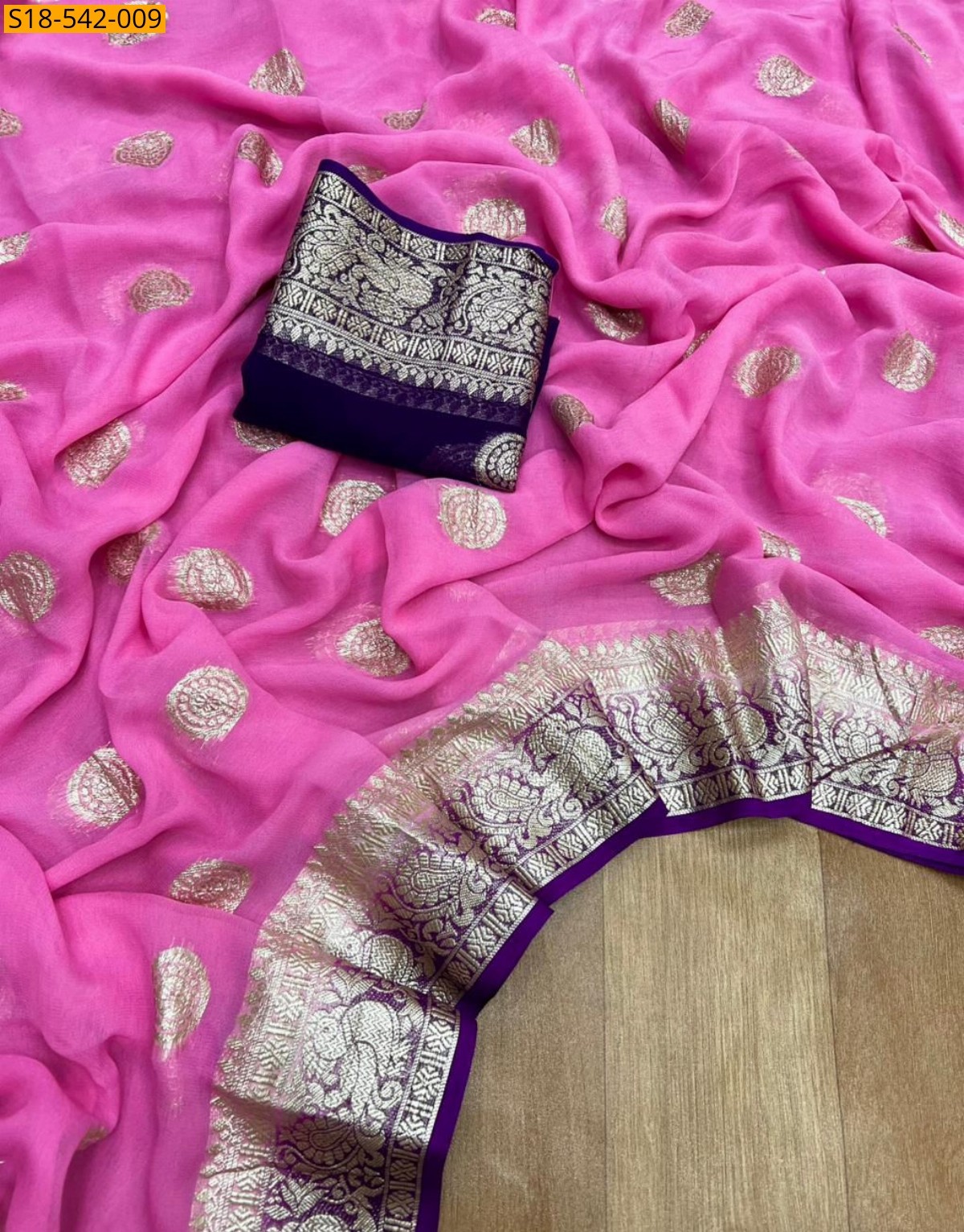 Pink Fancy Viscose Georgette Saree