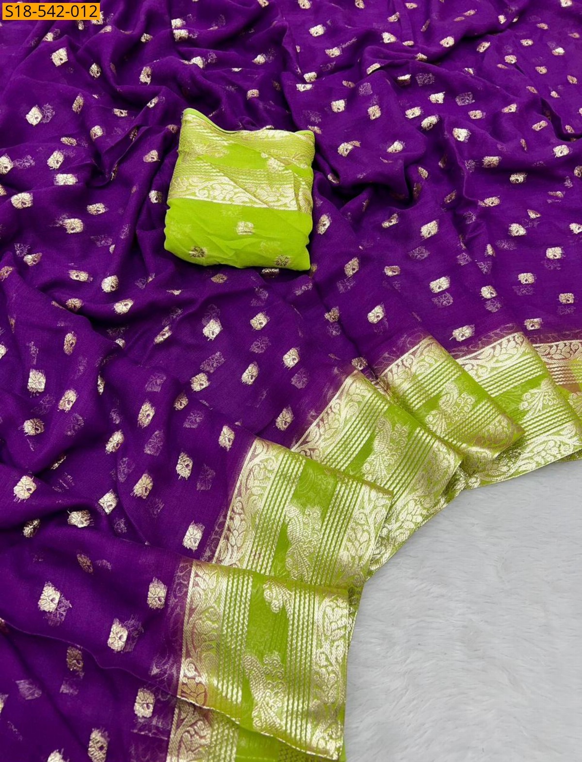 Purple Fancy Viscose Georgette Saree