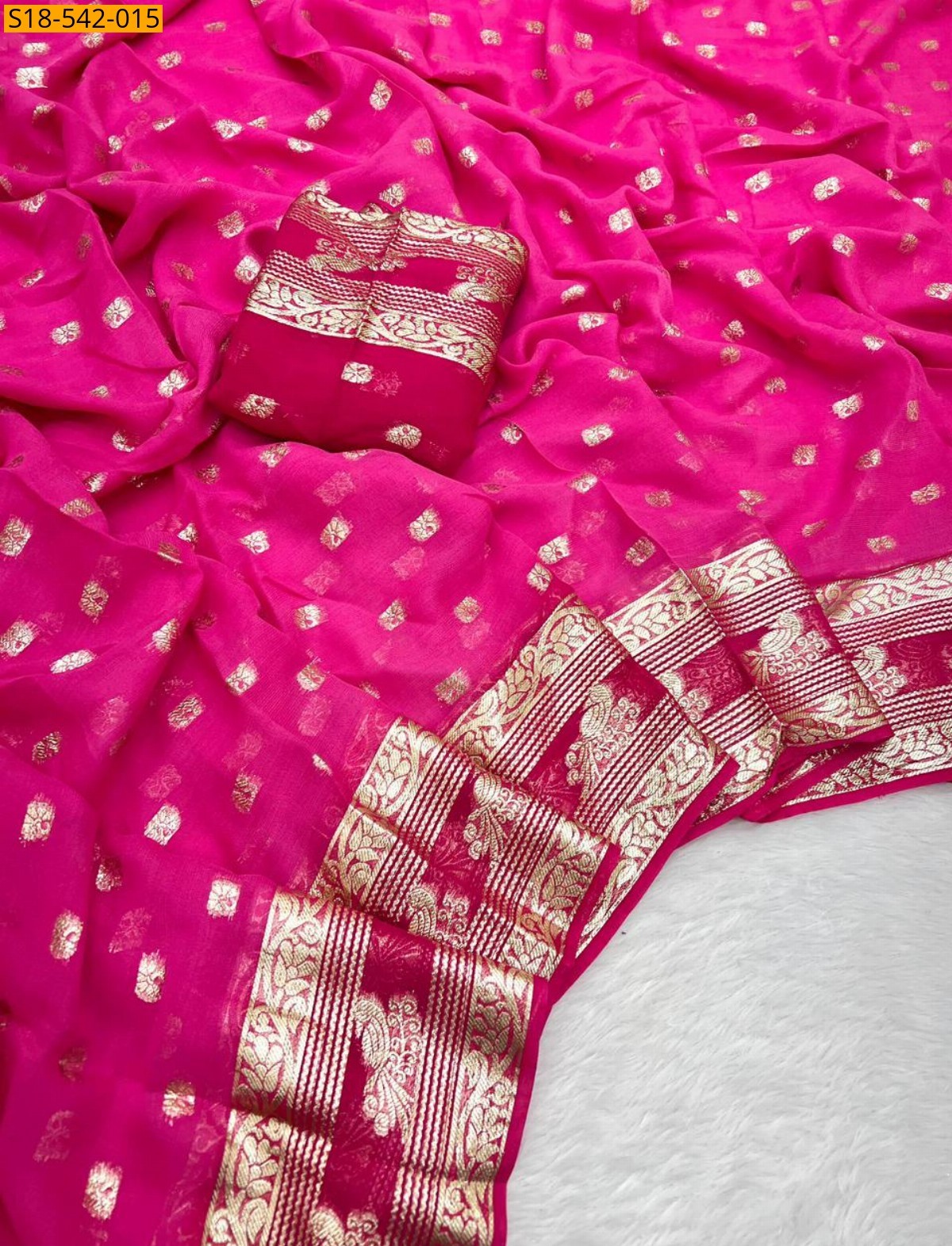 Pink Fancy Viscose Georgette Saree