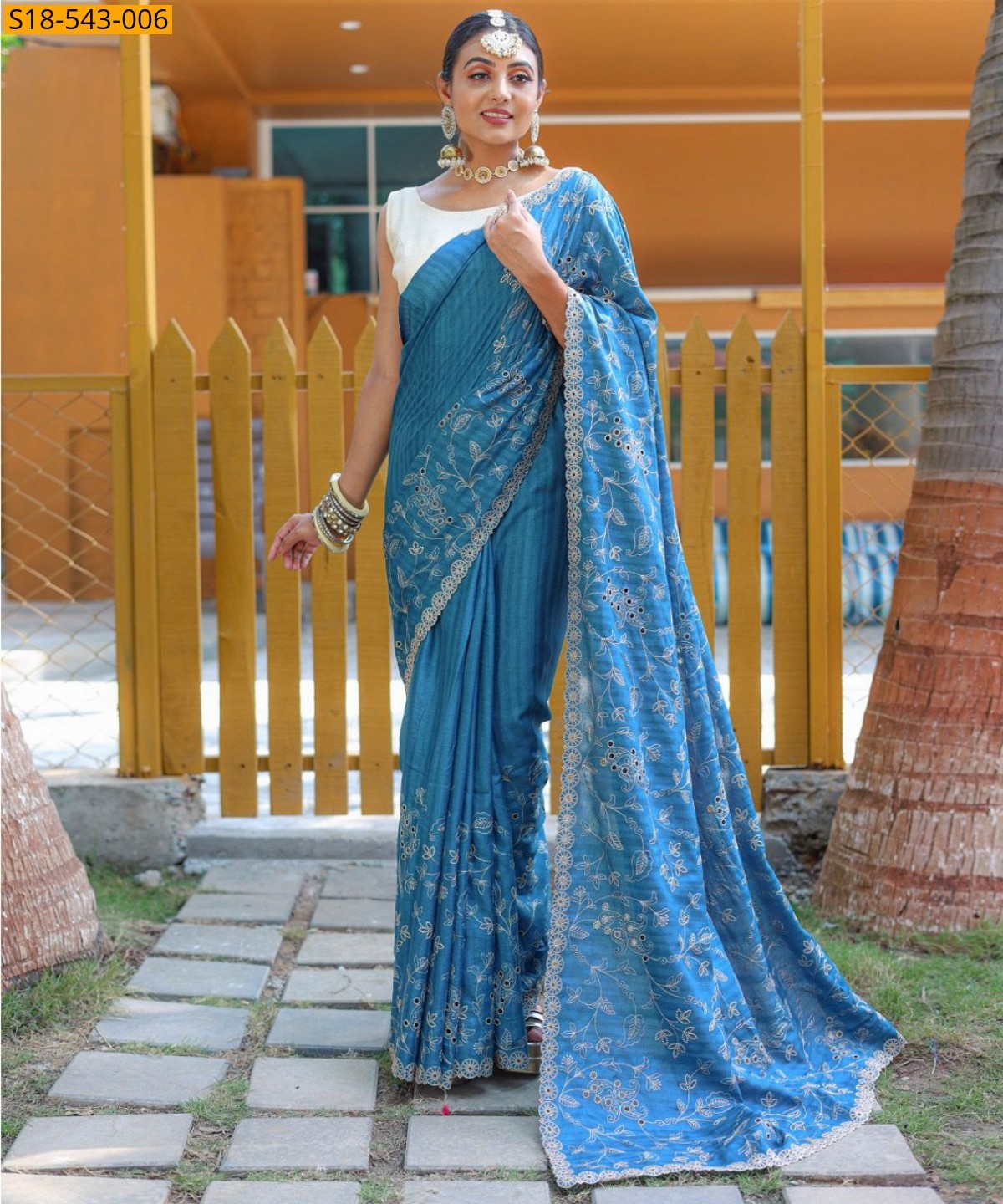 Blue Fancy Soft Silk Saree