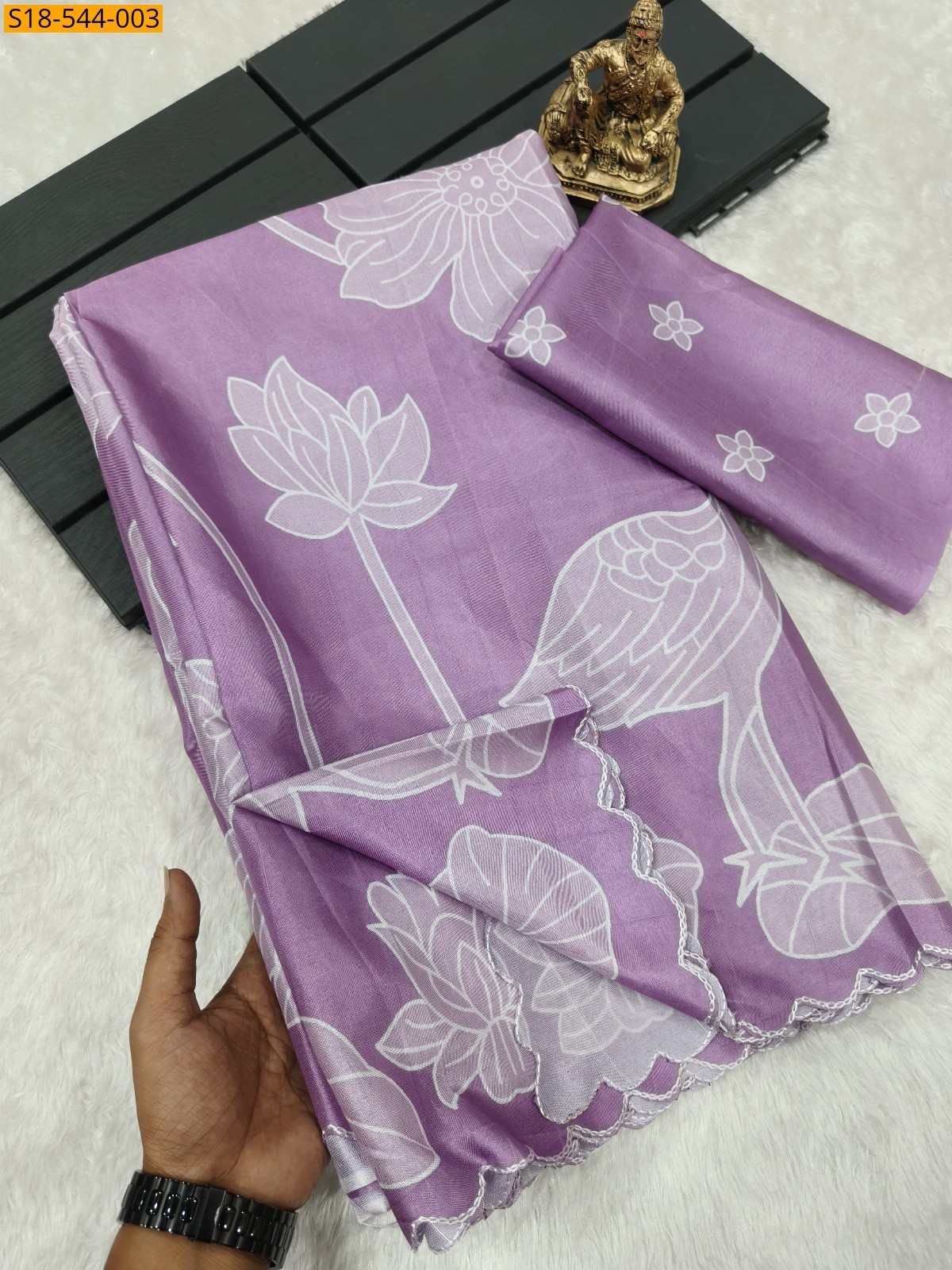 Lavender Fancy Tussar Silk Saree