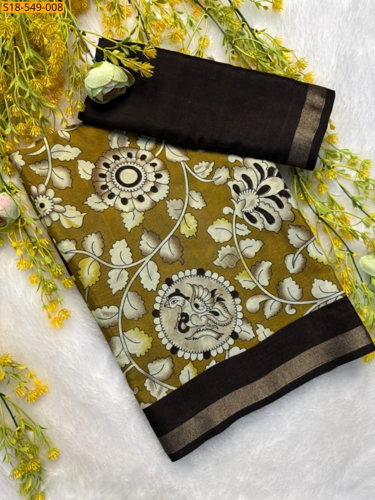 Green Fancy Soft mul mul cotton silk sarees