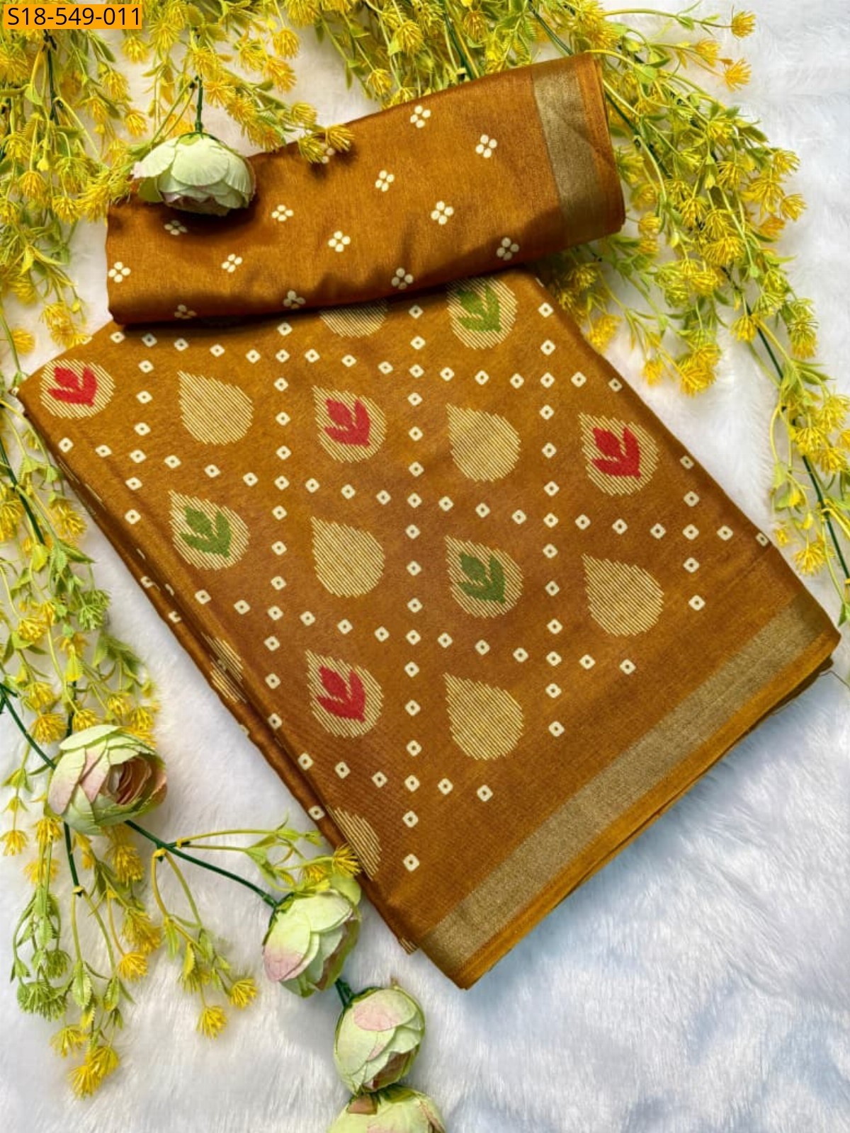 Mustard yellow Fancy Soft mul mul cotton silk sarees