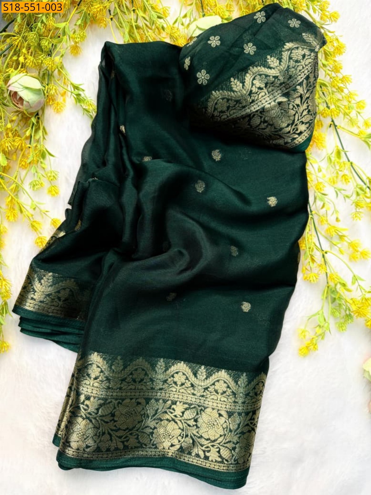 Green Fancy Creap Silk sarees