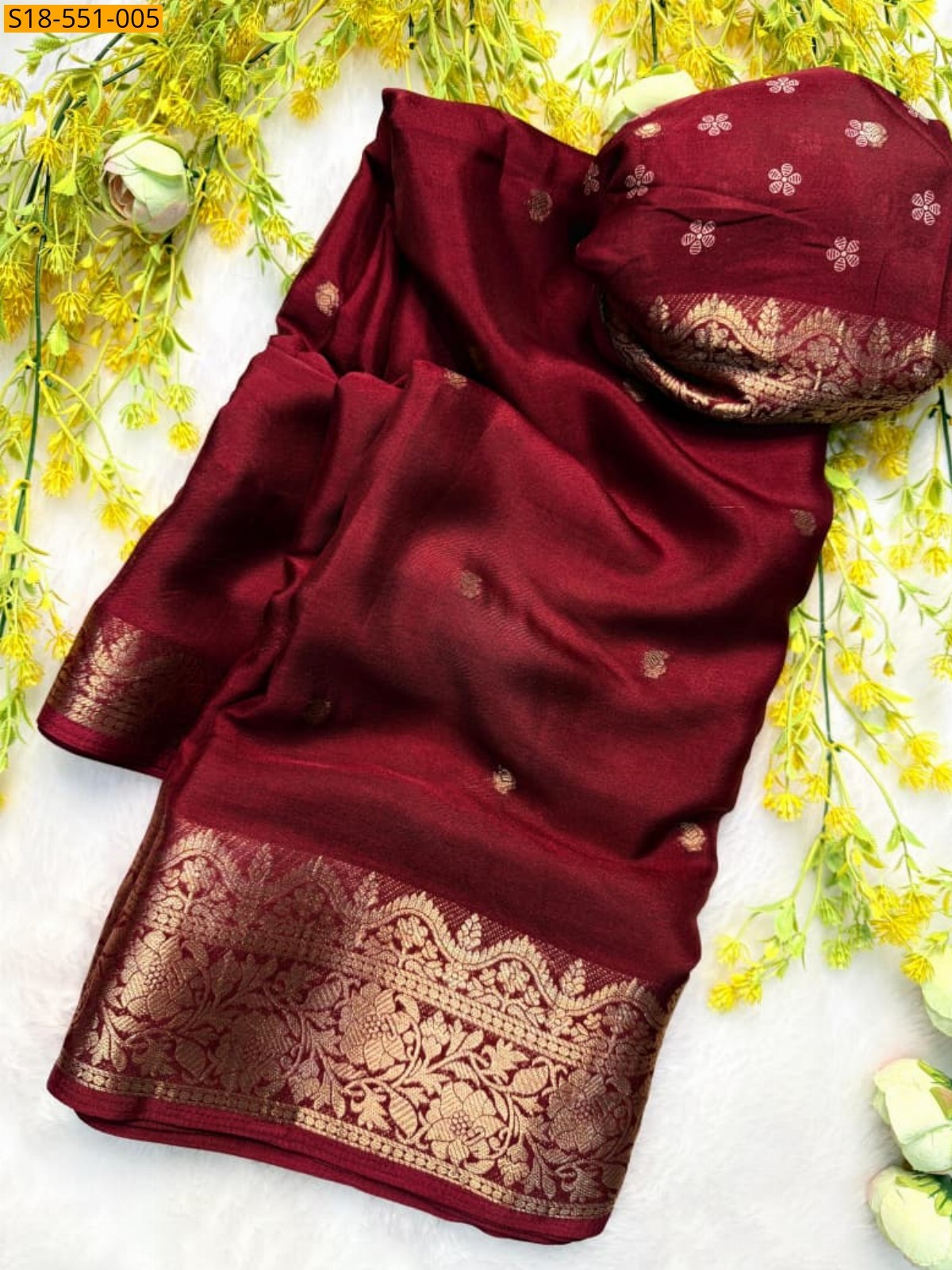 Maroon Fancy Creap Silk sarees