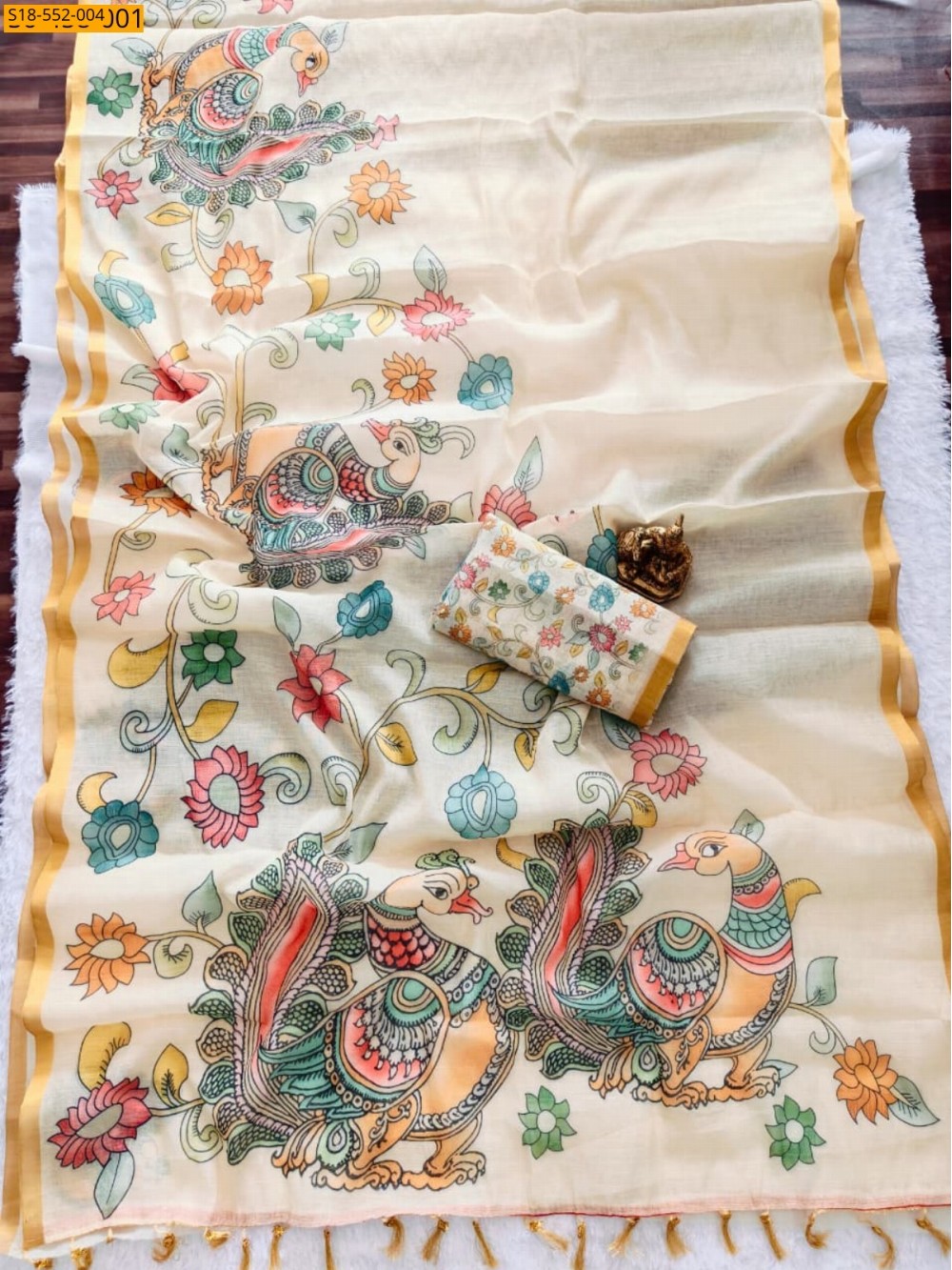 Sandal Fancy linen blooming sarees Sandal Fancy linen blooming sarees