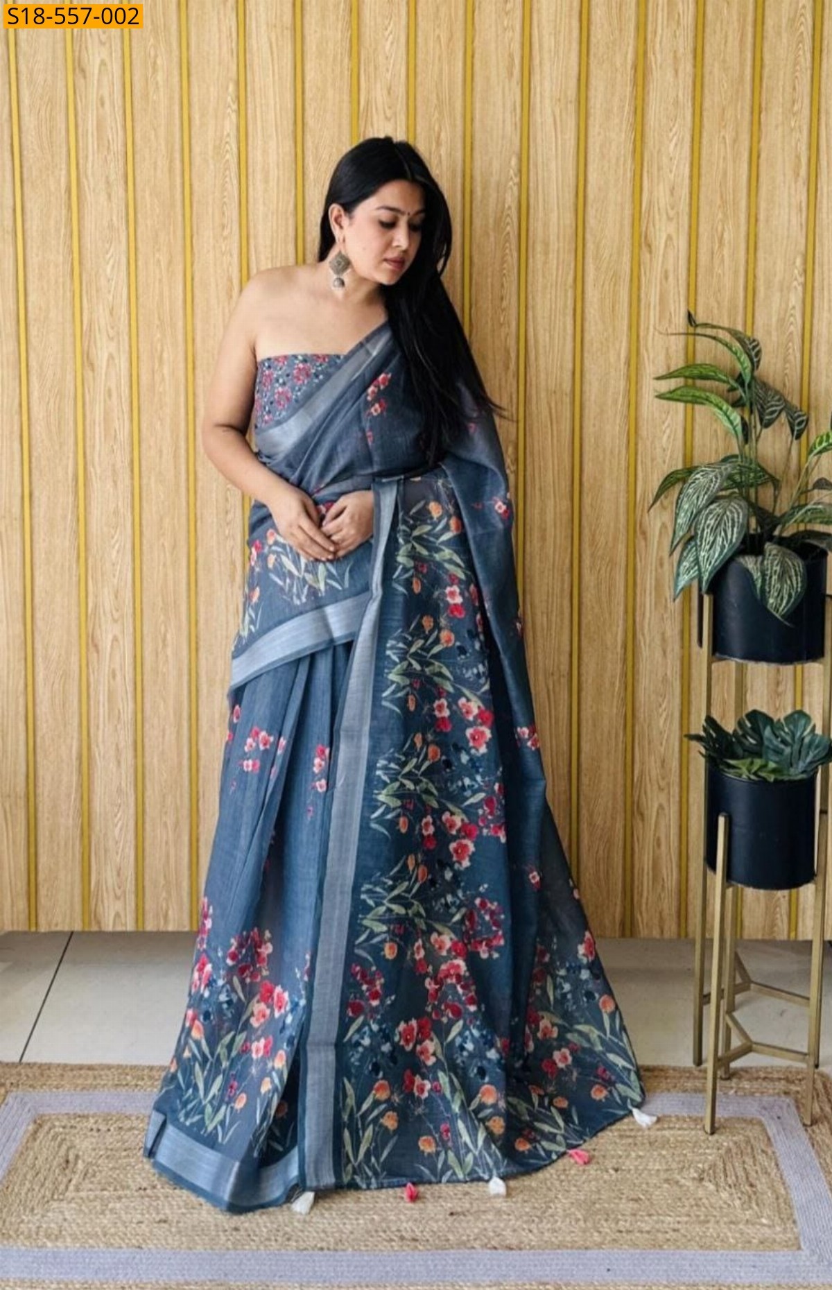 Fancy Linen Printed Sarees