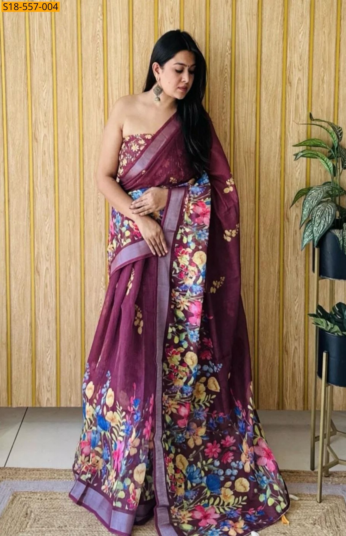 Fancy Linen Printed Sarees