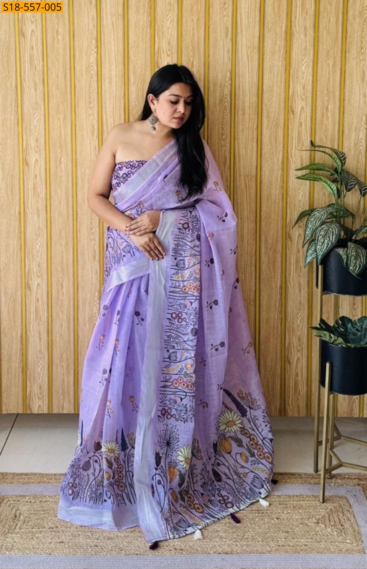 Fancy Linen Printed Sarees