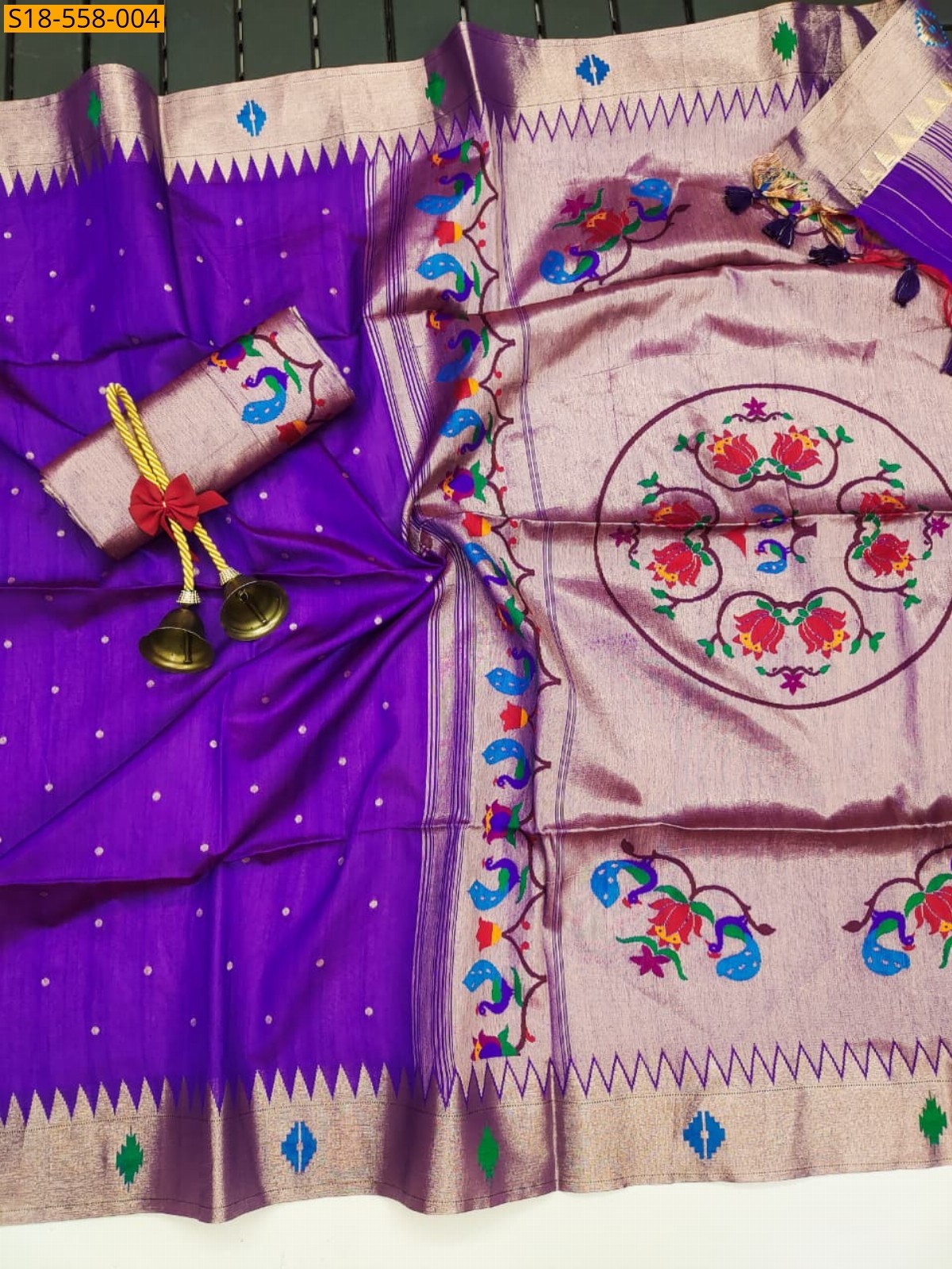 Violet Fancy Khadi Raw silk Saree