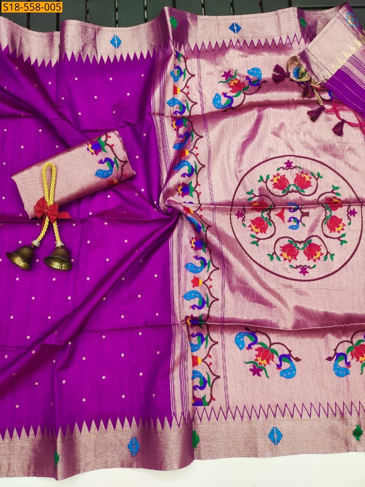 Pink Fancy Khadi Raw silk Saree