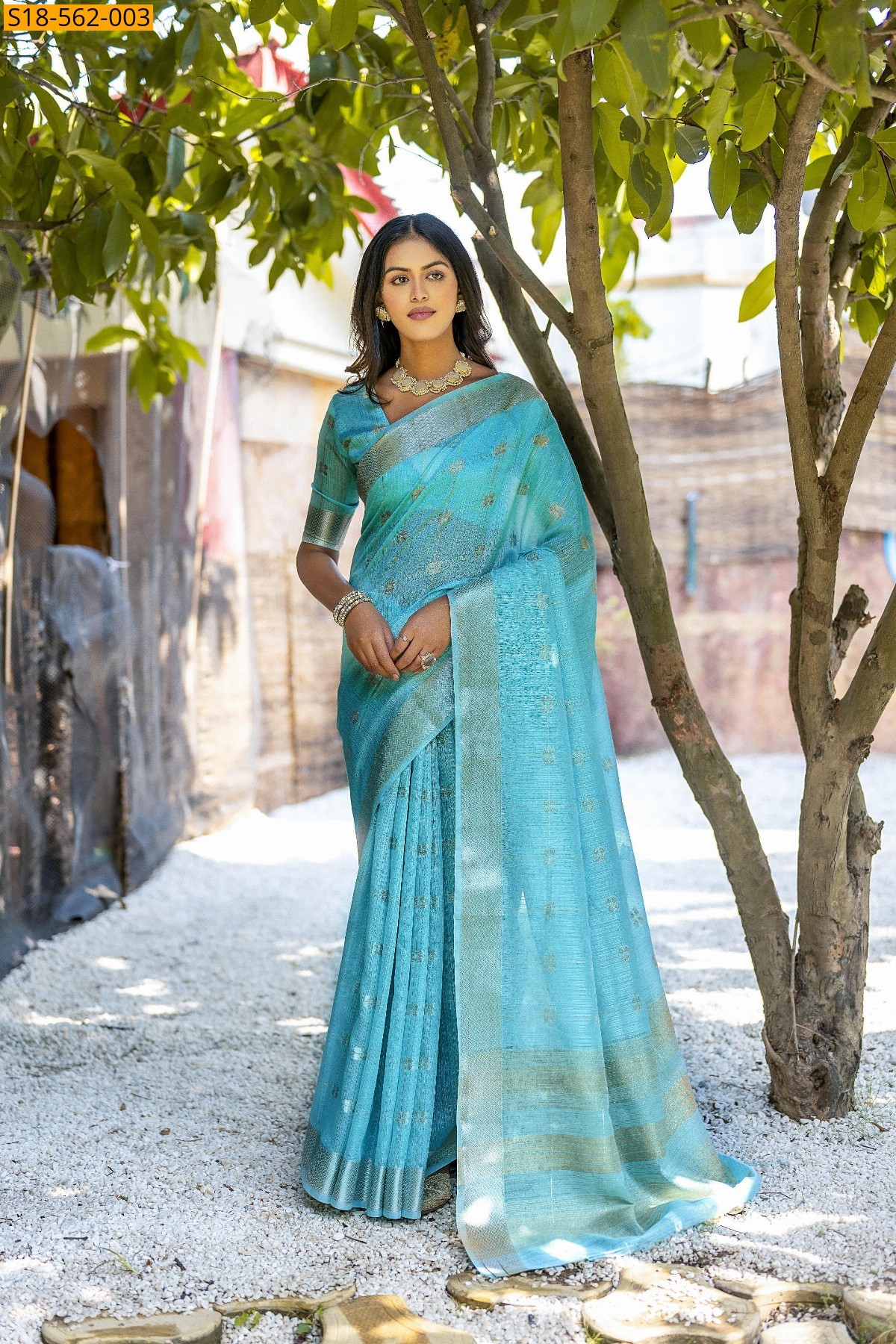 Blue Fancy  Resham silk saree 