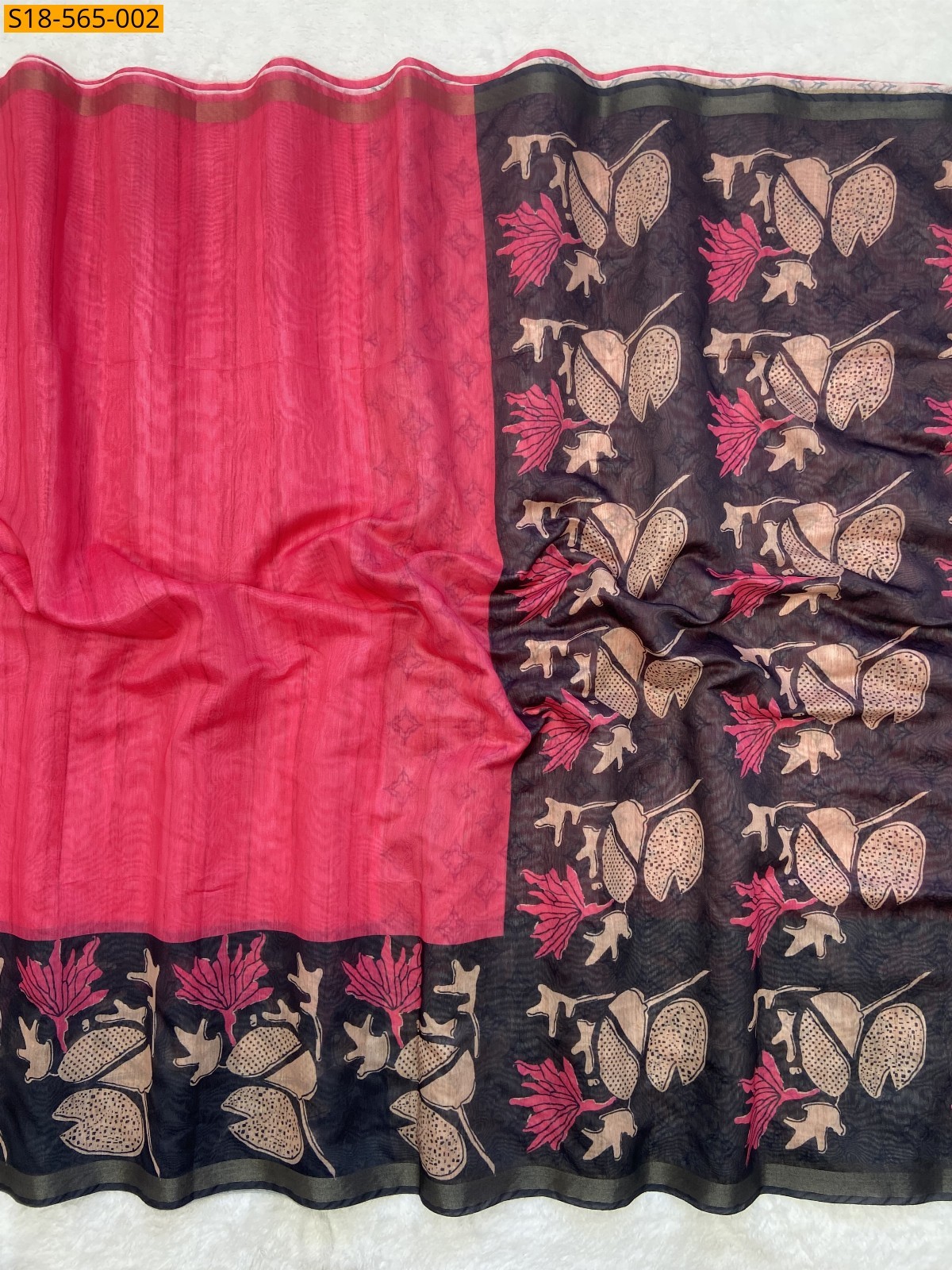 Pink Fancy Soft Chanderi Cotton Saree