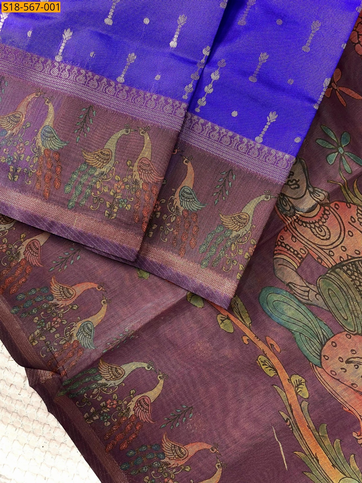 Violet Soft chanderi silk sarees