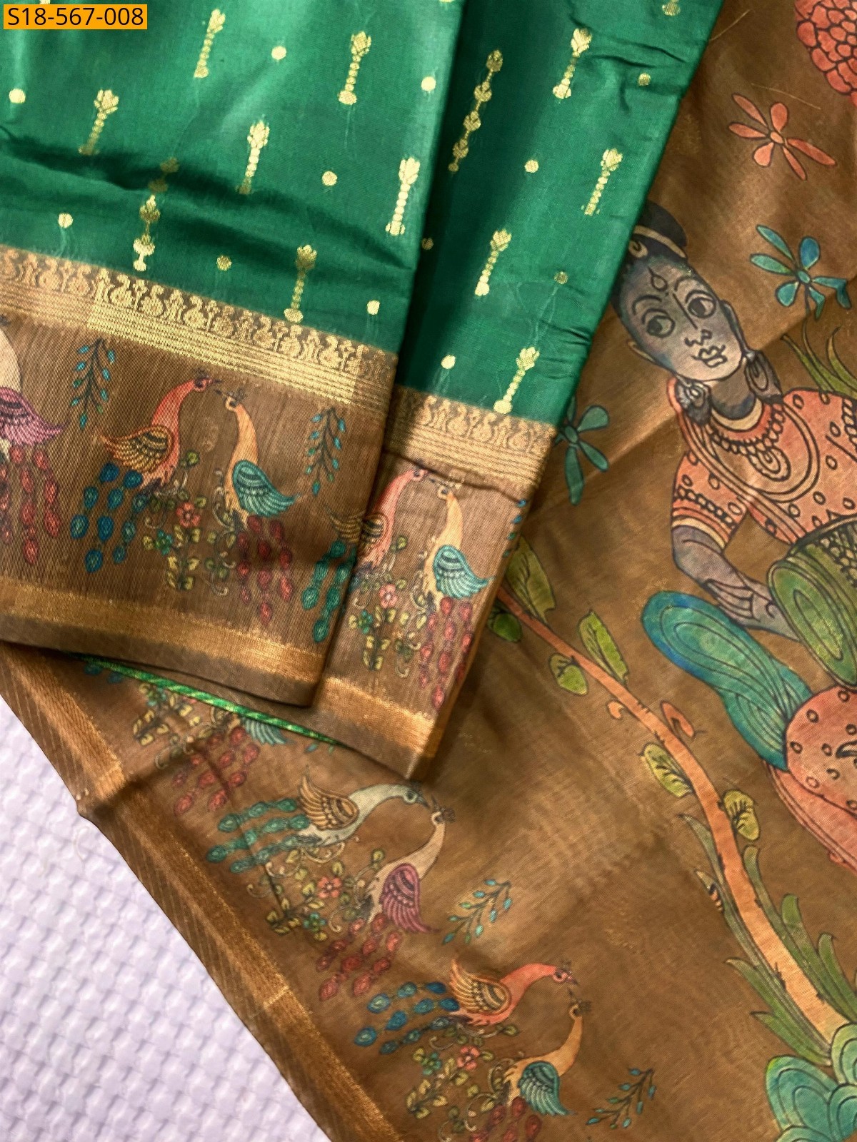 Green Soft chanderi silk sarees