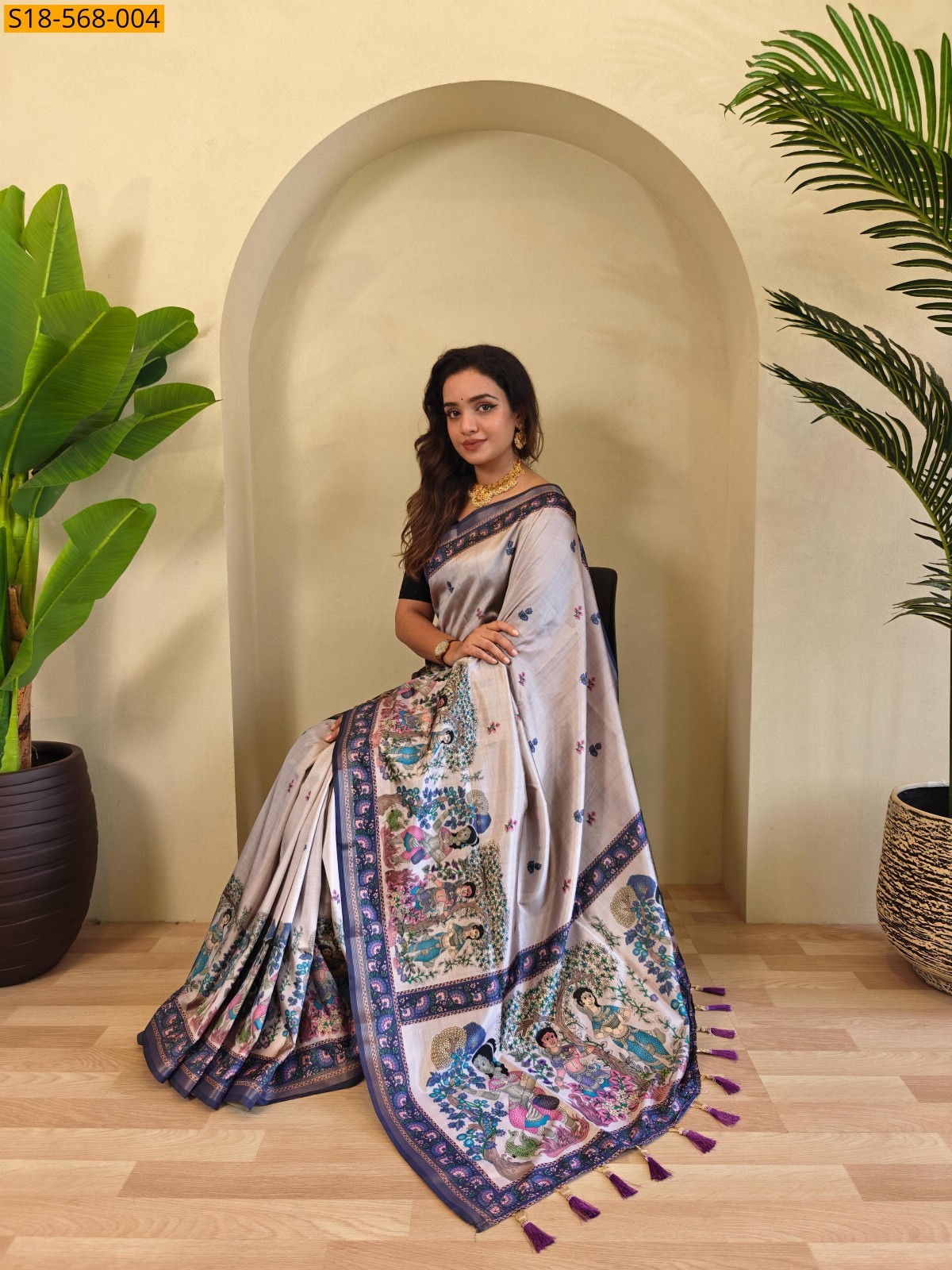Lavender Fancy Dola Viscose sarees