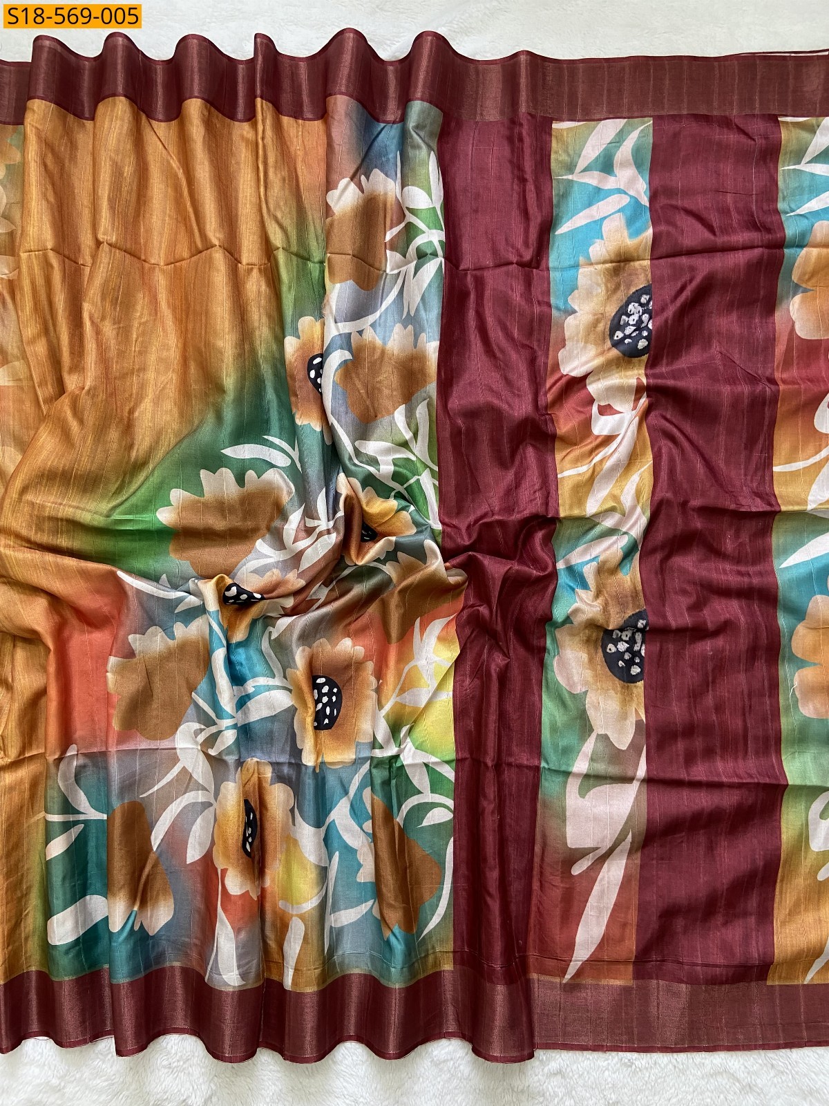 Light orange Fancy Soft Tussar Silk sarees