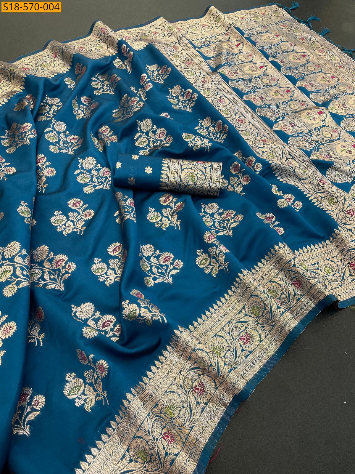 Blue Fancy Kanjivaram silk saree