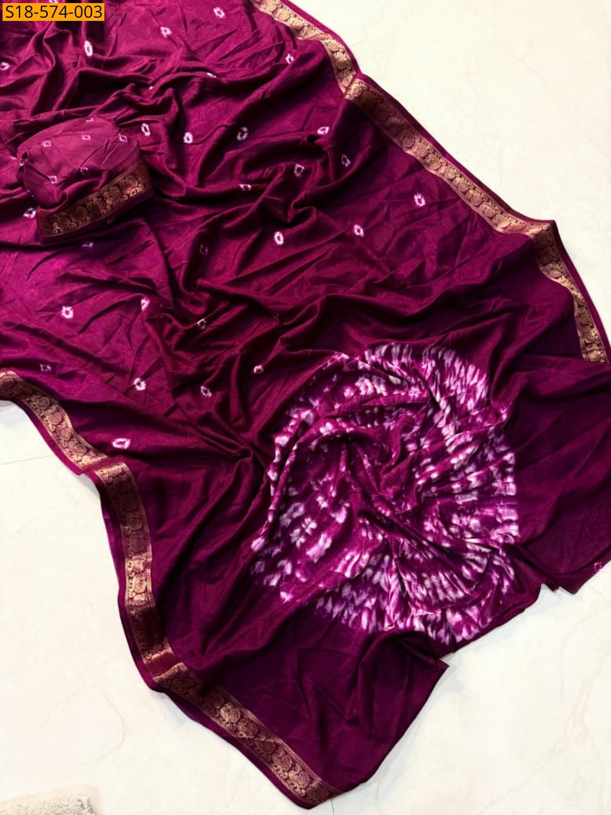 Wine Fancy Tussar silk saree