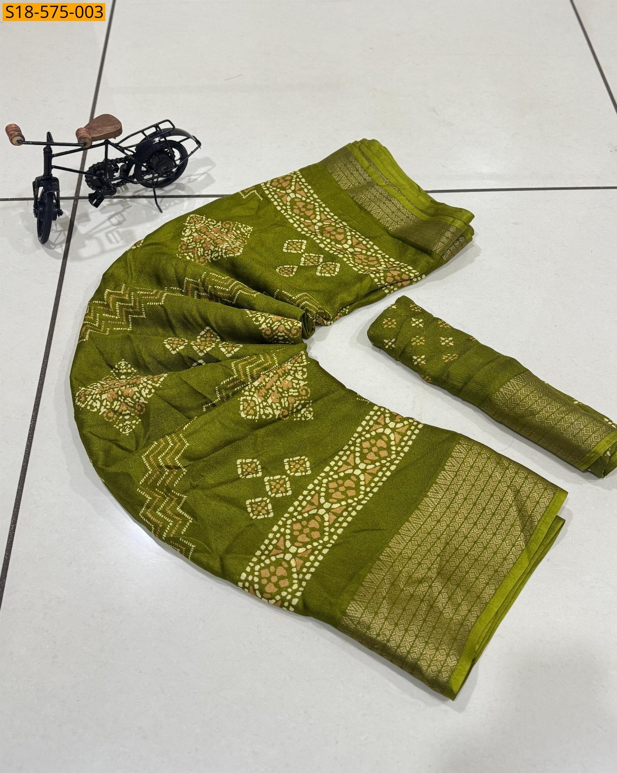 Green Marshmallow printed sarees
