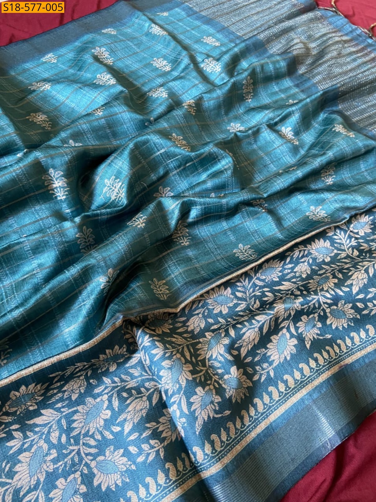 Blue Soft Semi Tussar Silk Sarees
