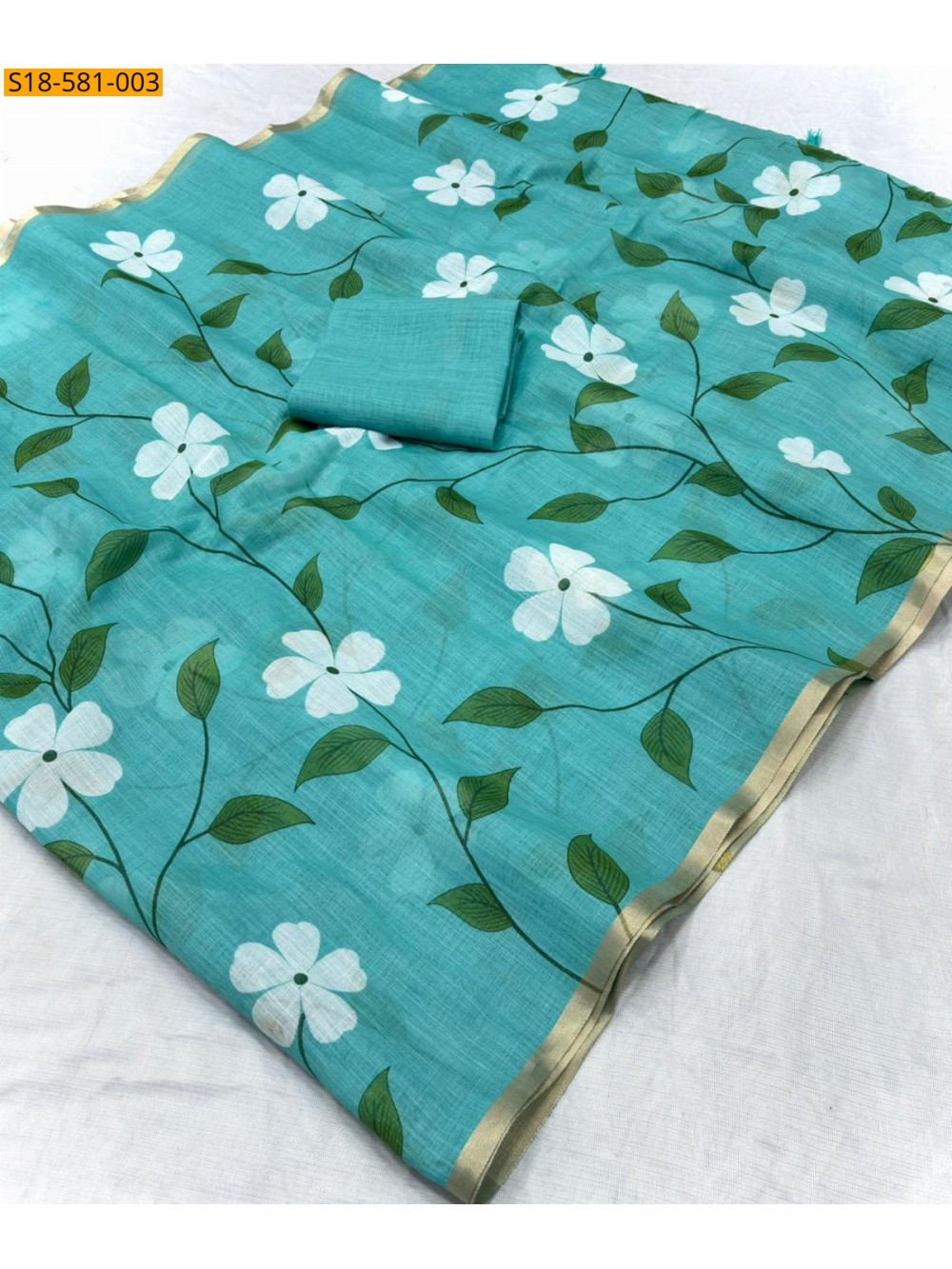 Fancy Linen Printed saree