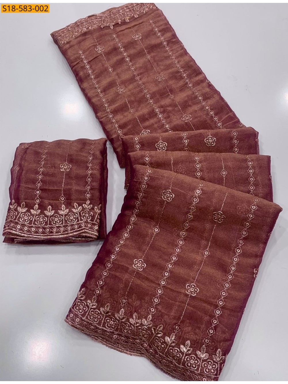 Moss gold shine sequence Saree