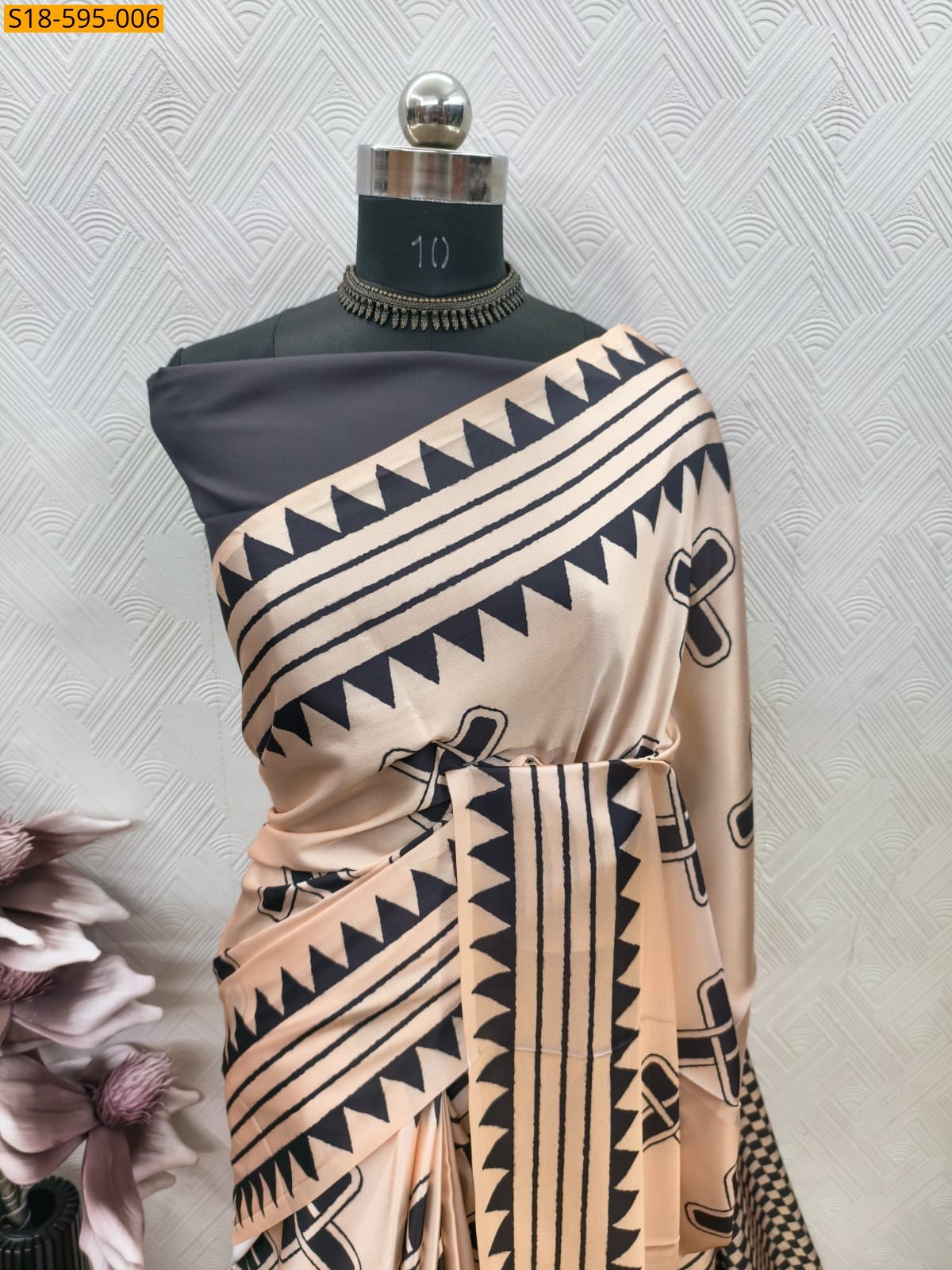 Cream Fancy Modal Silk Digital Printed Saree