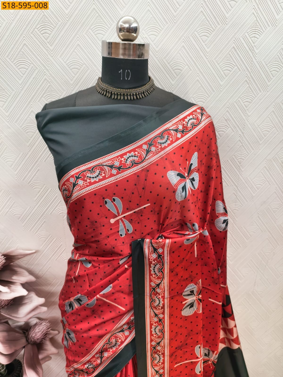 Red Fancy Modal Silk Digital Printed Saree