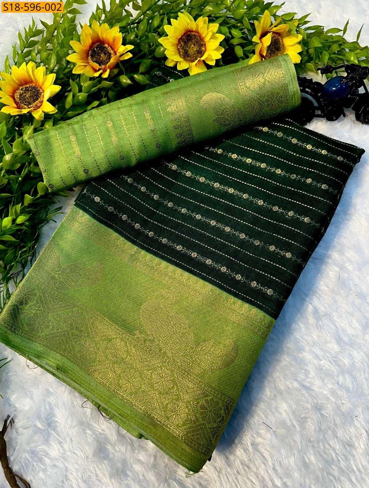 Green Fancy Mysore Silk Saree