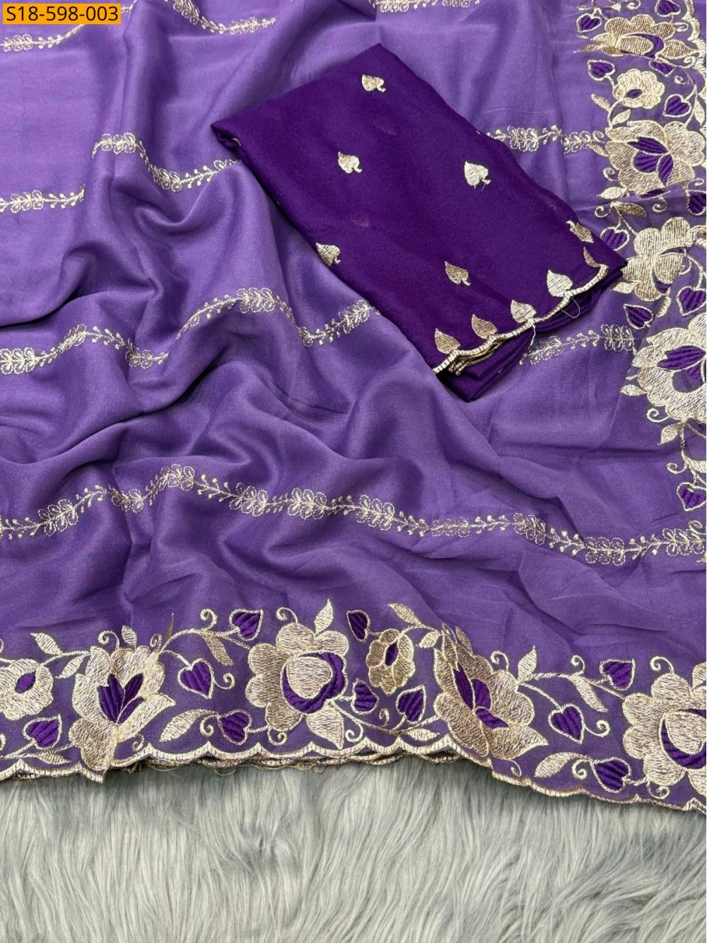 Star Georgette Embroidery Saree