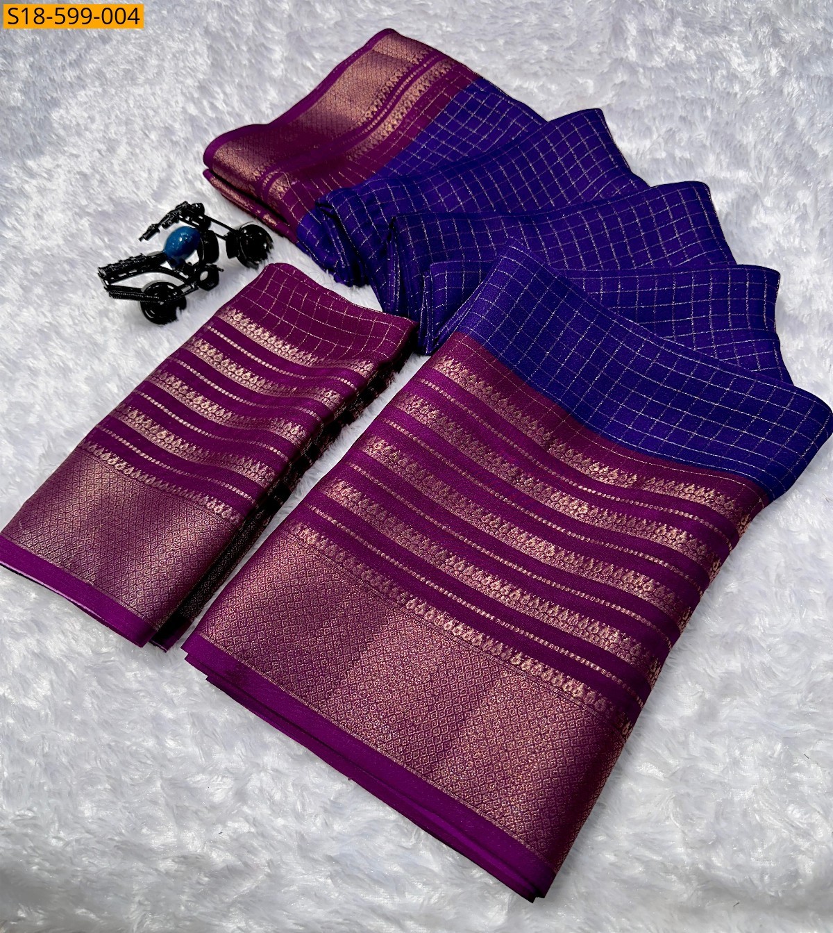 Violet Fancy Mysore Silk Saree