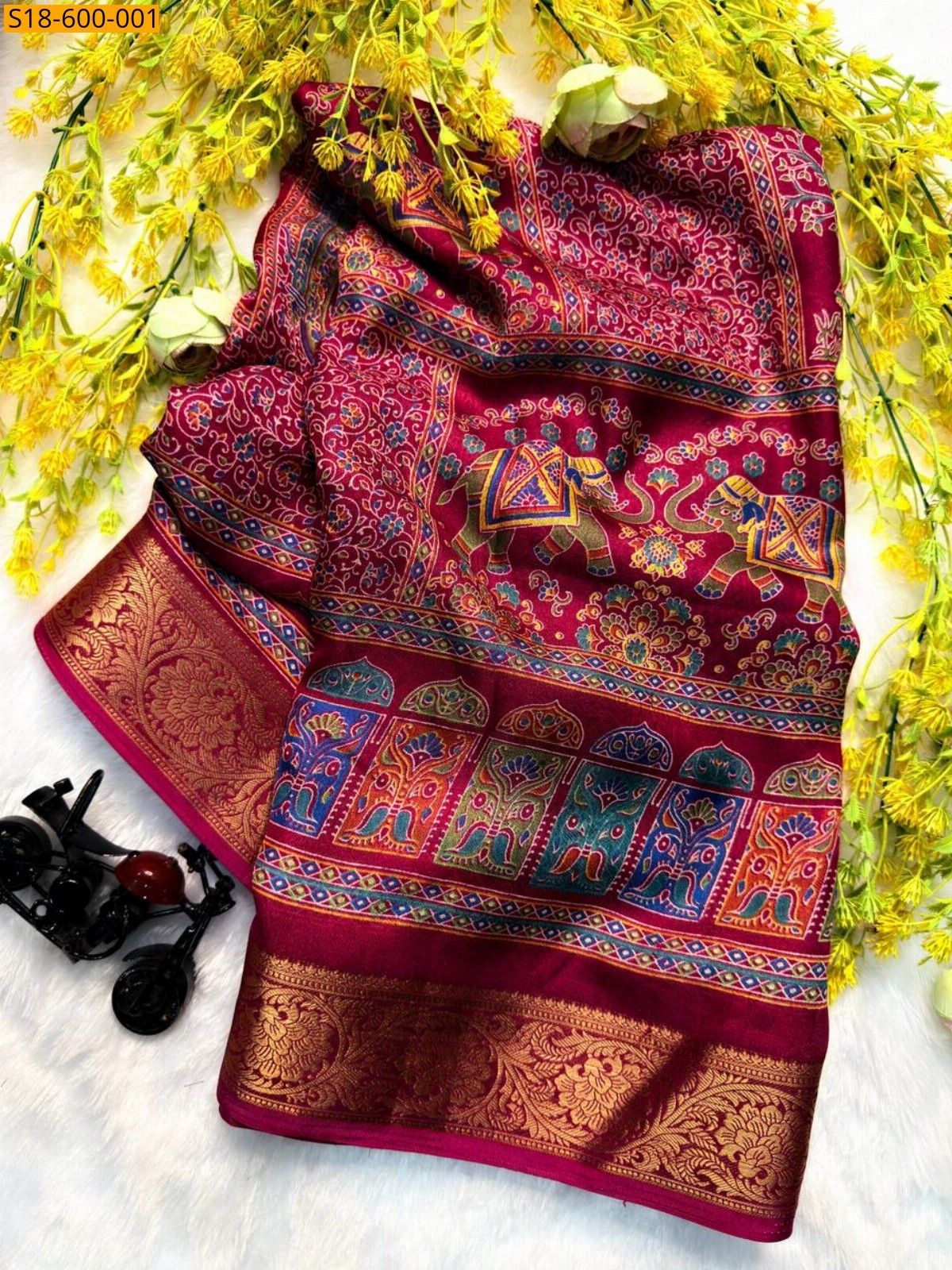 Red Fancy Marshmellow Saree