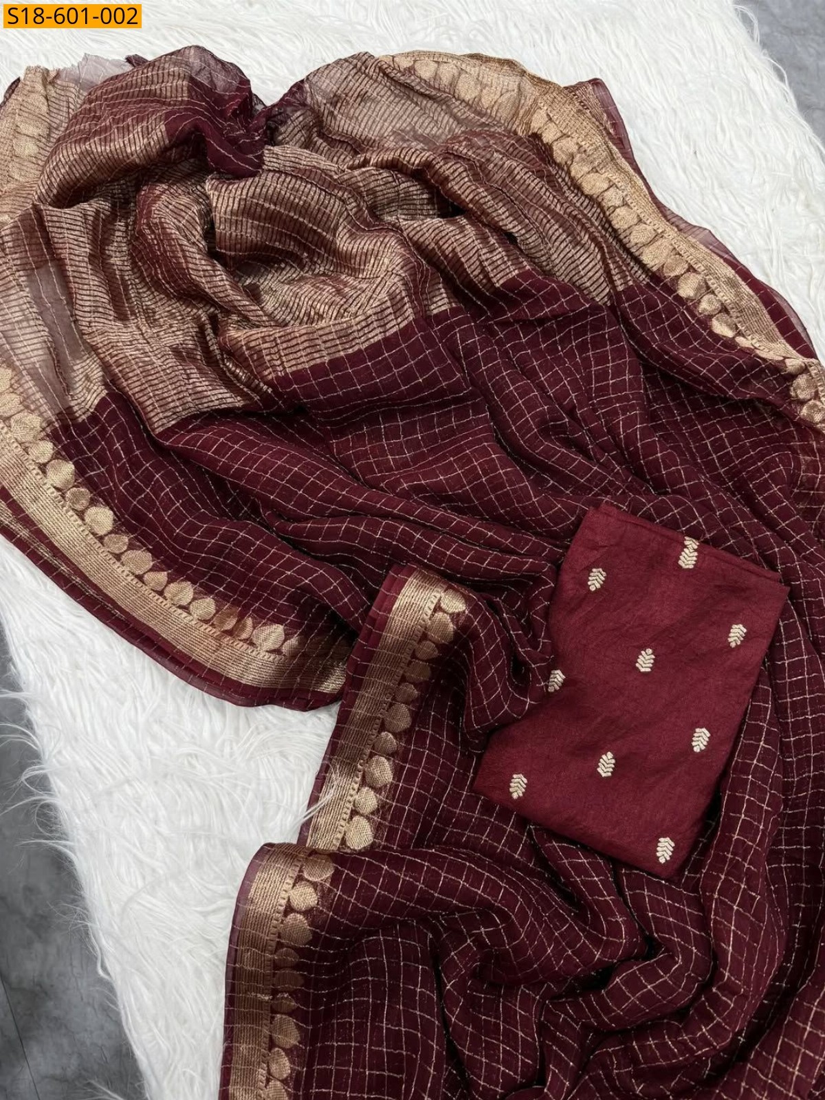 Maroon Viscose georgette Sarees