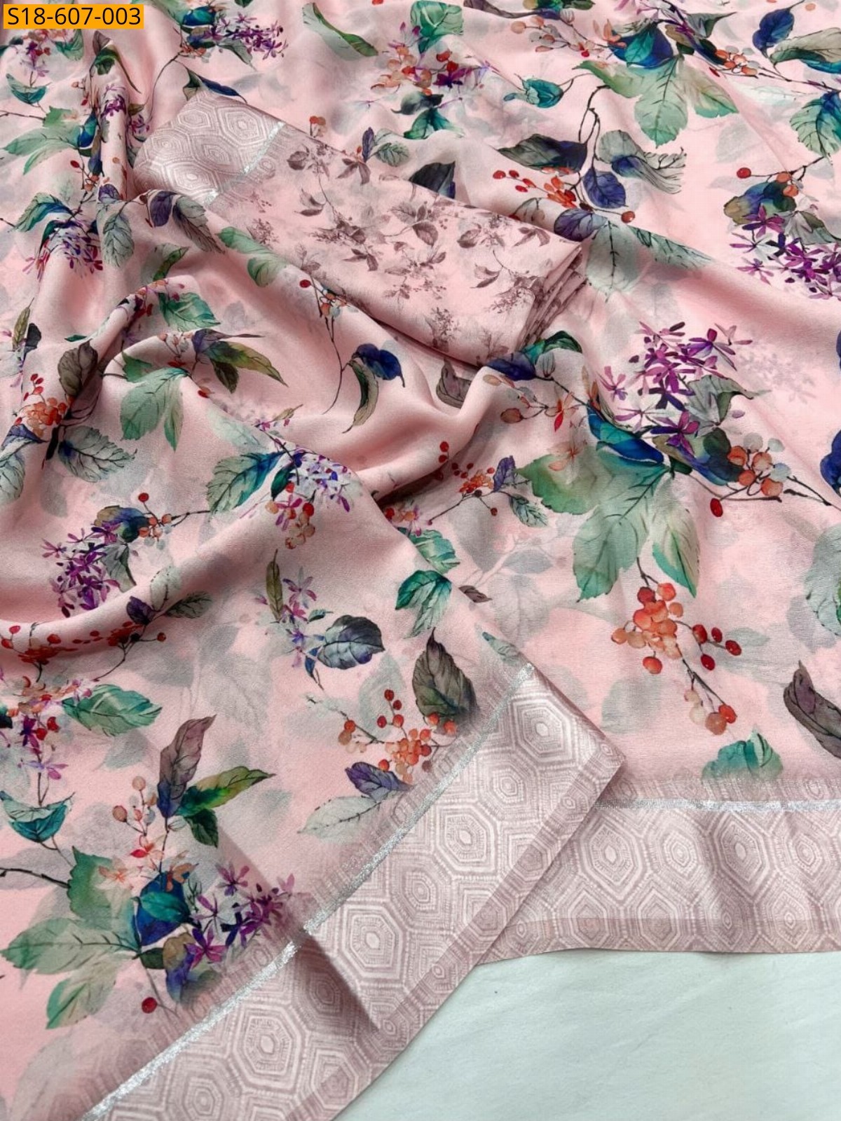 Baby Pink Viscose soft silk Sarees