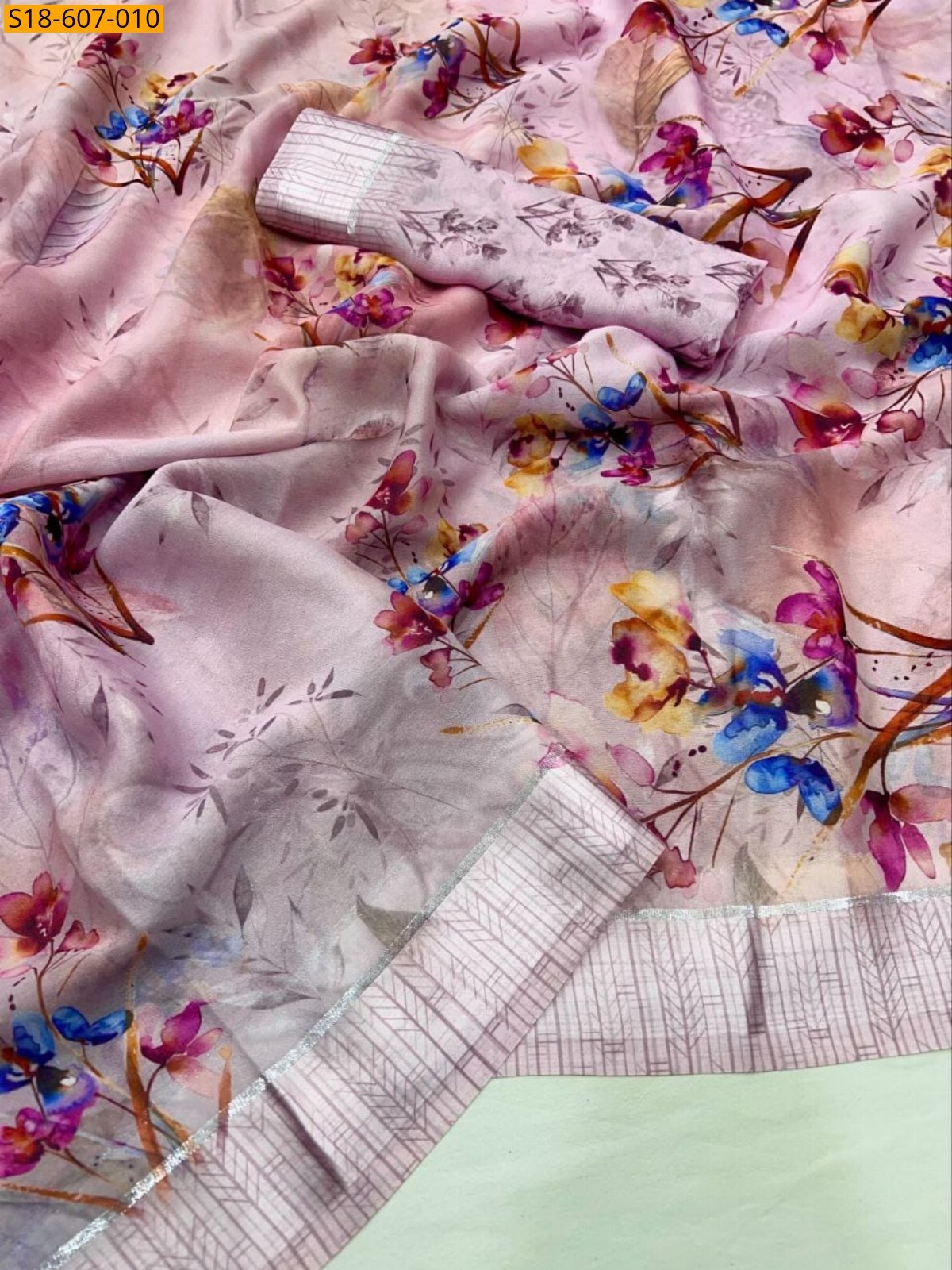 Pink Viscose soft silk Sarees