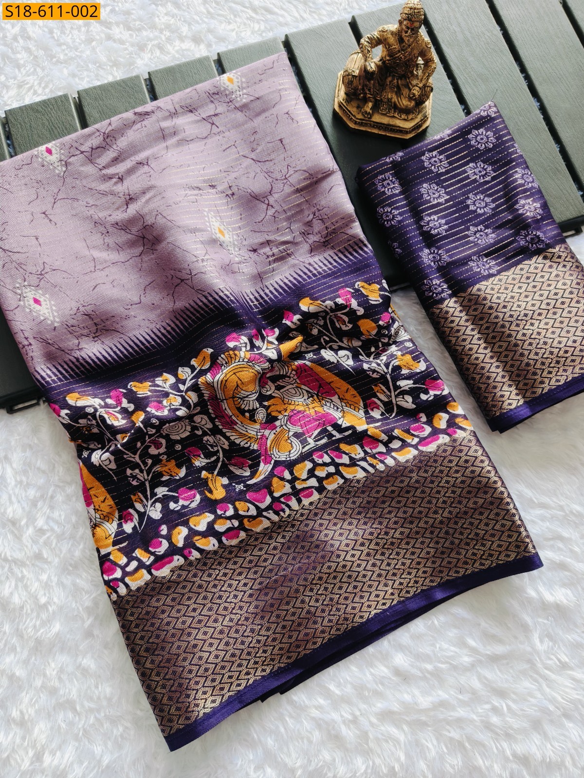 Onion Pink Fancy Matka silk saree