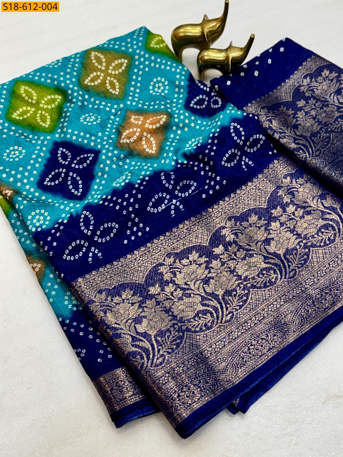 Sky Blue Soft Crush Dola Silk Saree